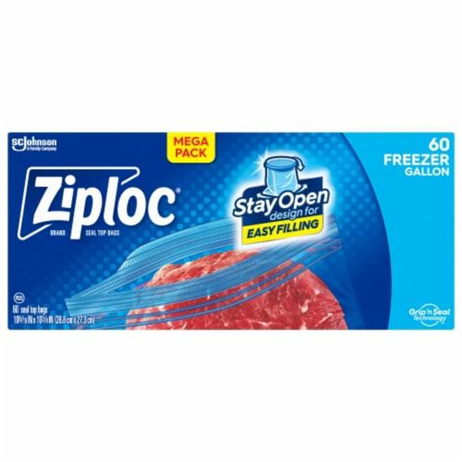 Ziploc® Gallon Freezer Bags with Stay Open Design Mega Pack