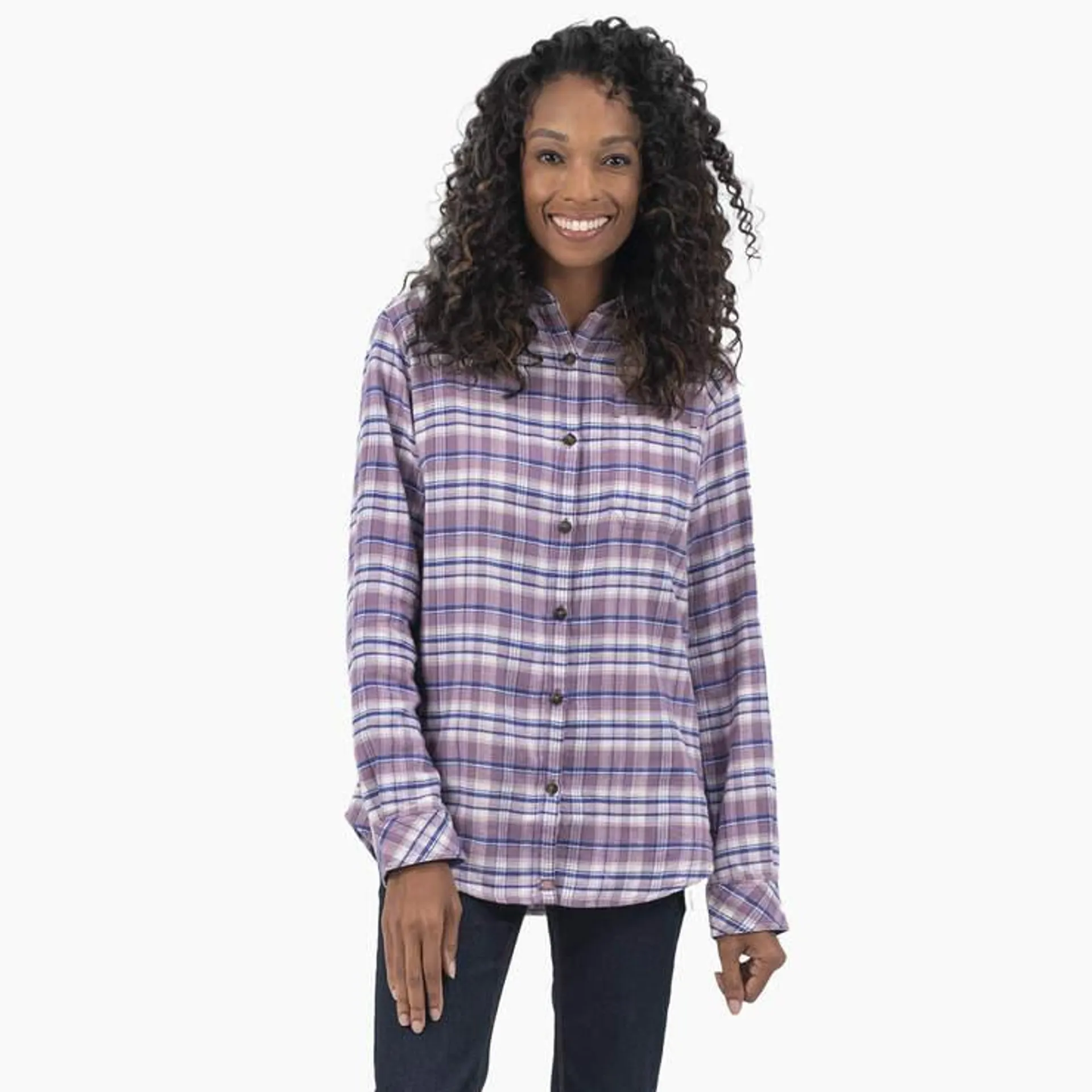 Women's Plaid Flannel Long Sleeve Shirt