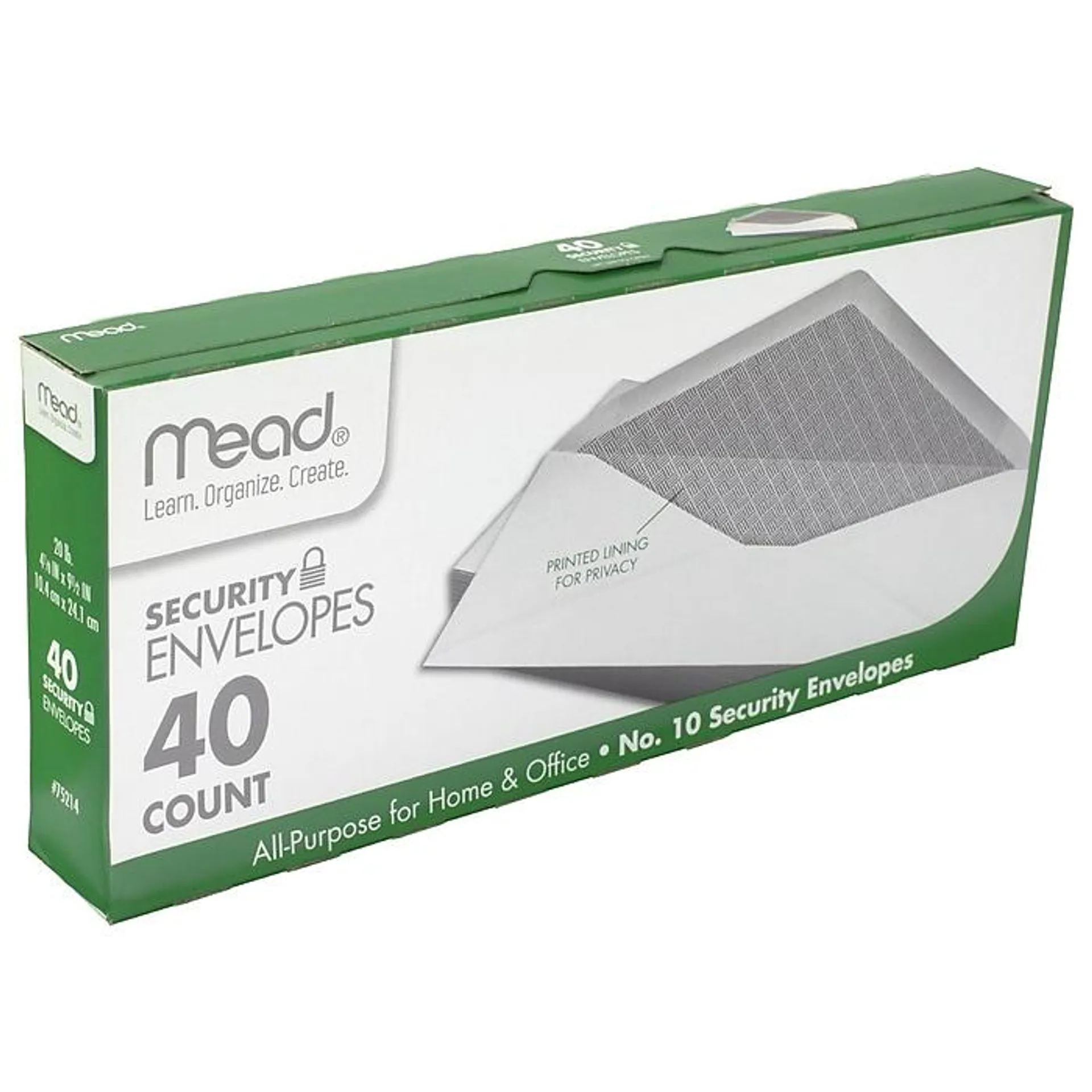 Mead Security Tinted #10 Business Envelopes,