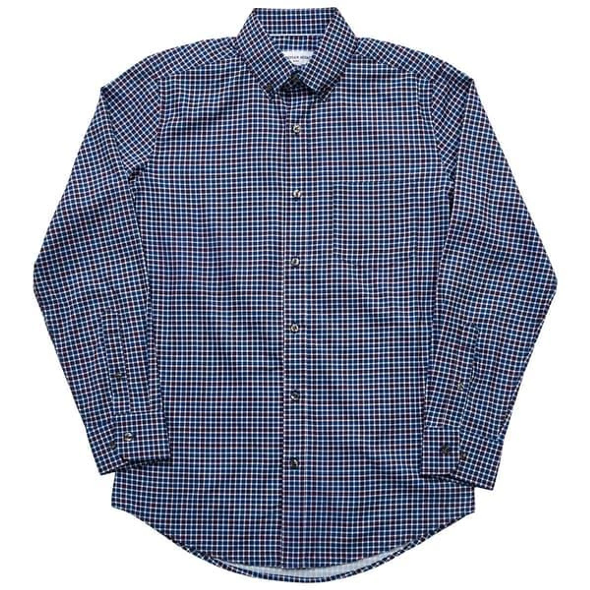 Mens Christian Aujard Fitted Checkered Dress Shirt - Navy/Purple