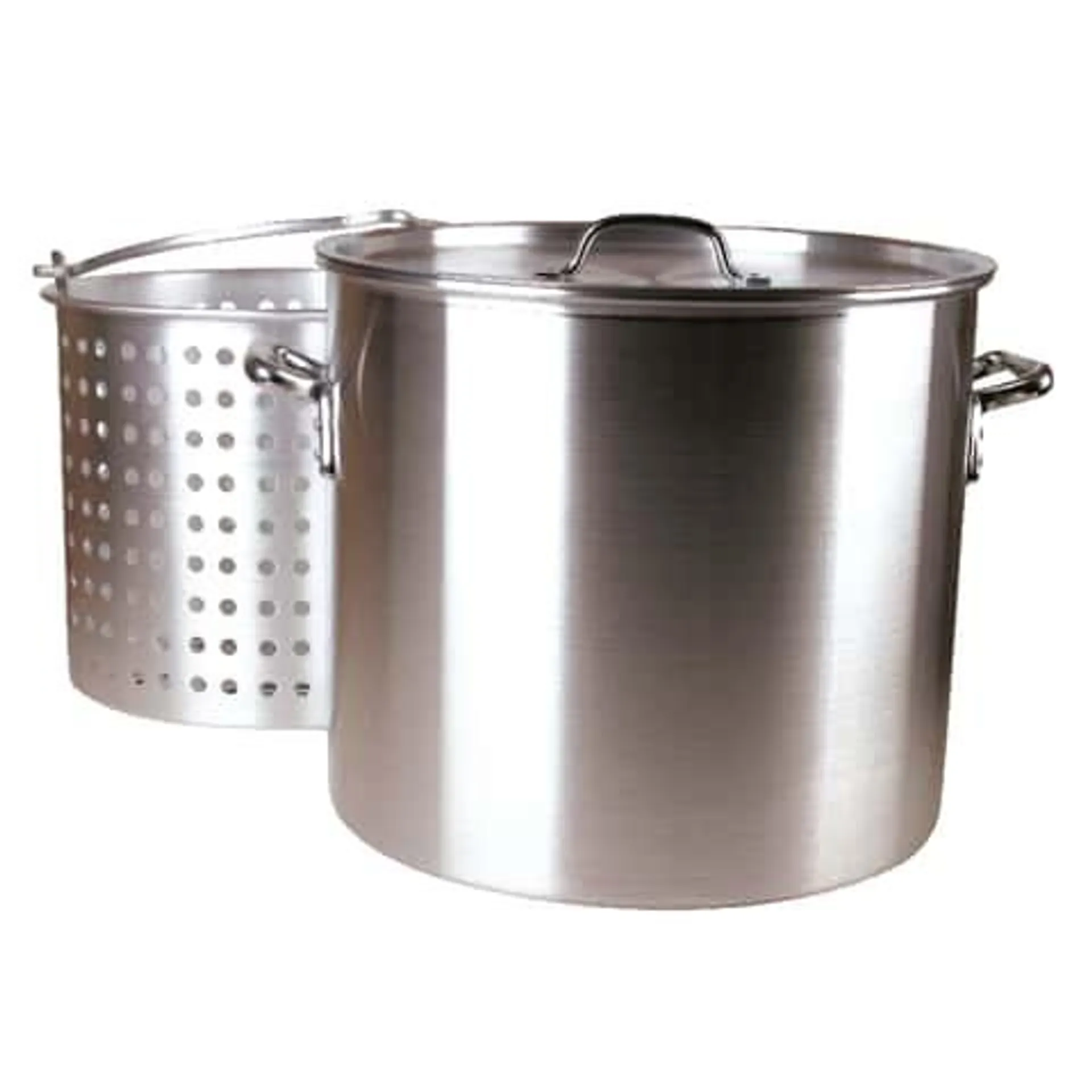 Fleur De Lis Aluminum Boiling Pot 60 qt Silver