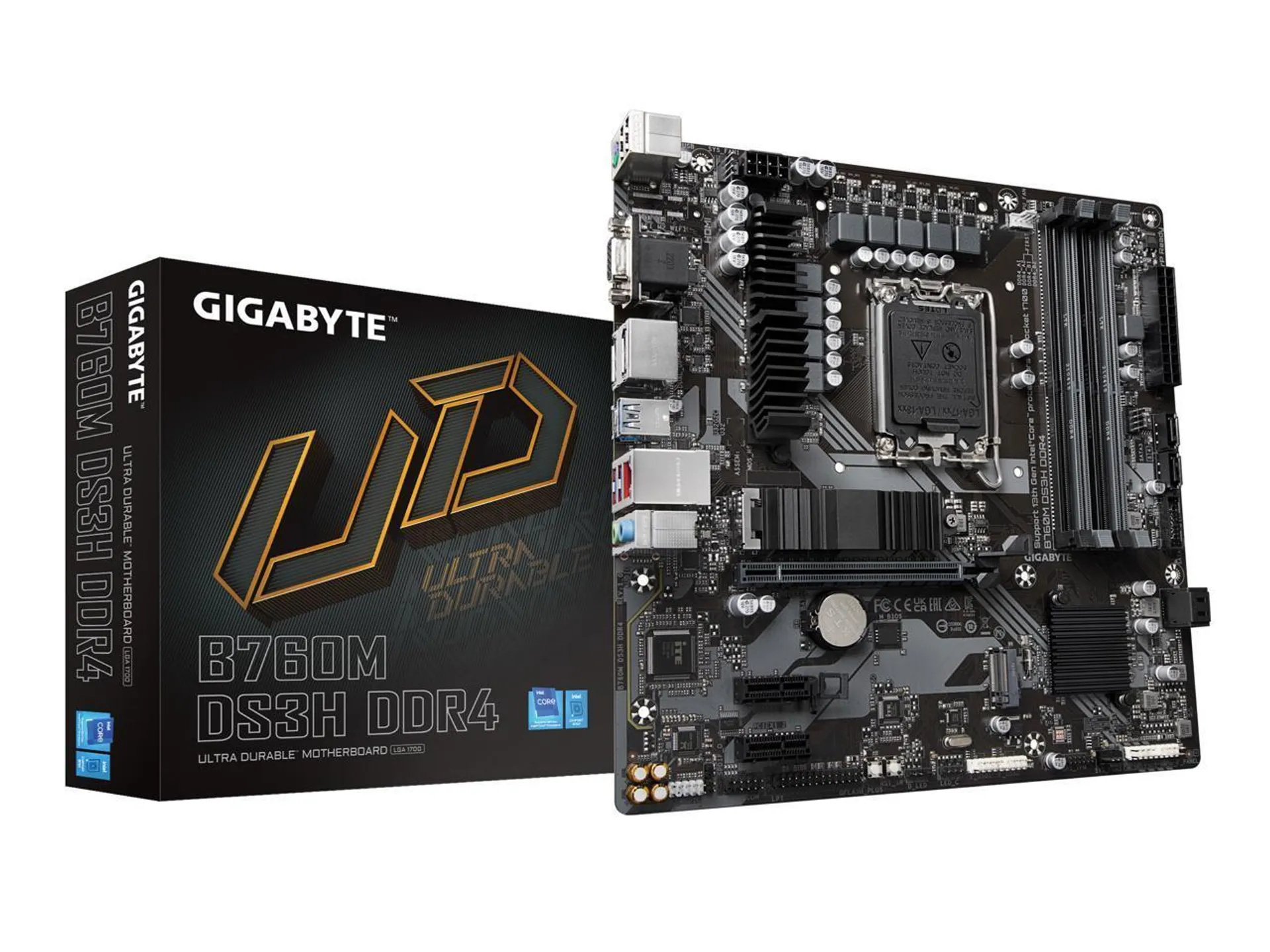 GIGABYTE B760M DS3H DDR4 LGA 1700 Intel B760 M-ATX Motherboard with DDR4, Dual M.2, PCIe 4.0, USB 3.2 Gen 2 Type-C, 2.5GbE LAN, Q-Flash Plus, PCIe EZ-Latch