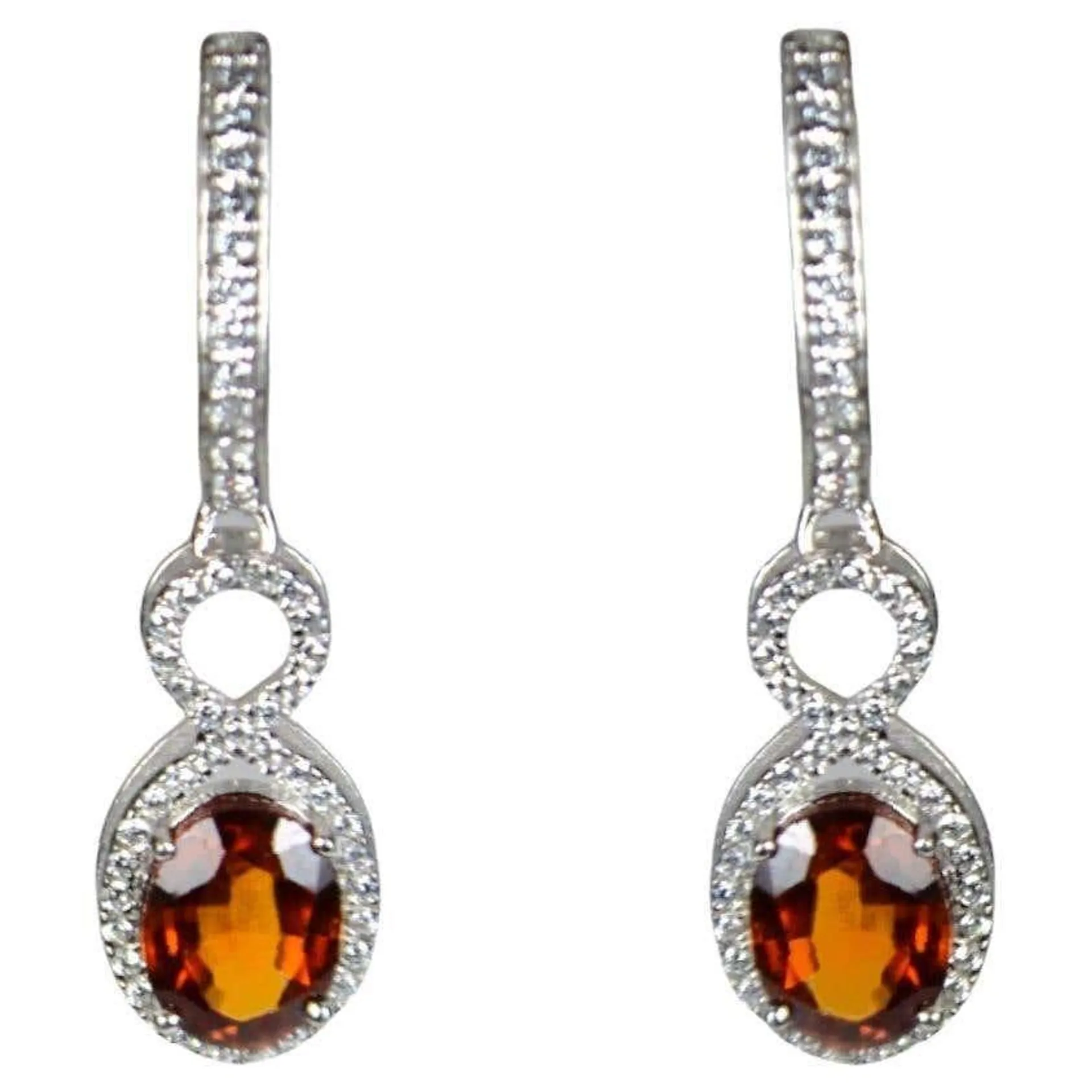 Orange Garnet Fancy Earrings