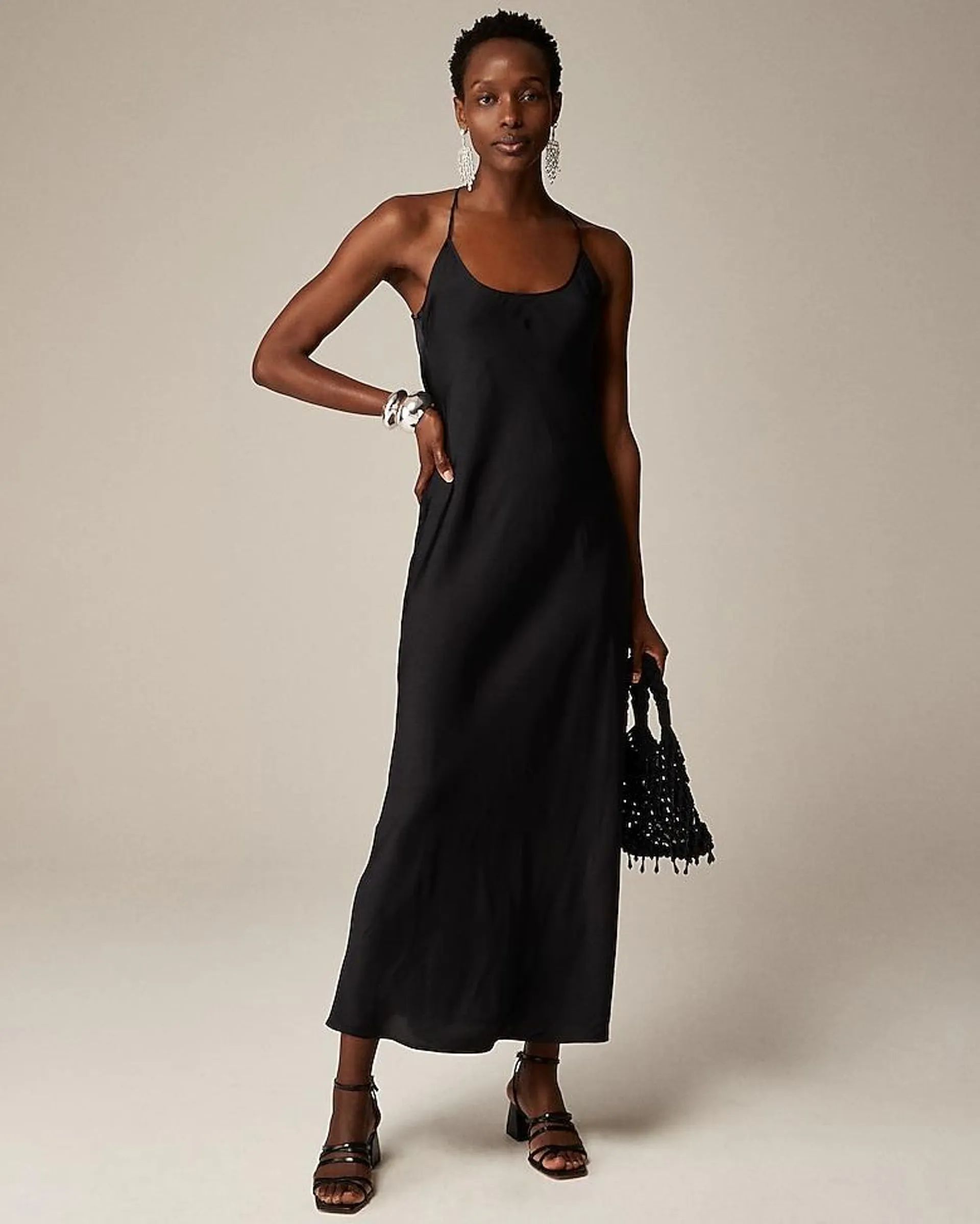 Collection cowlback slip dress in satin