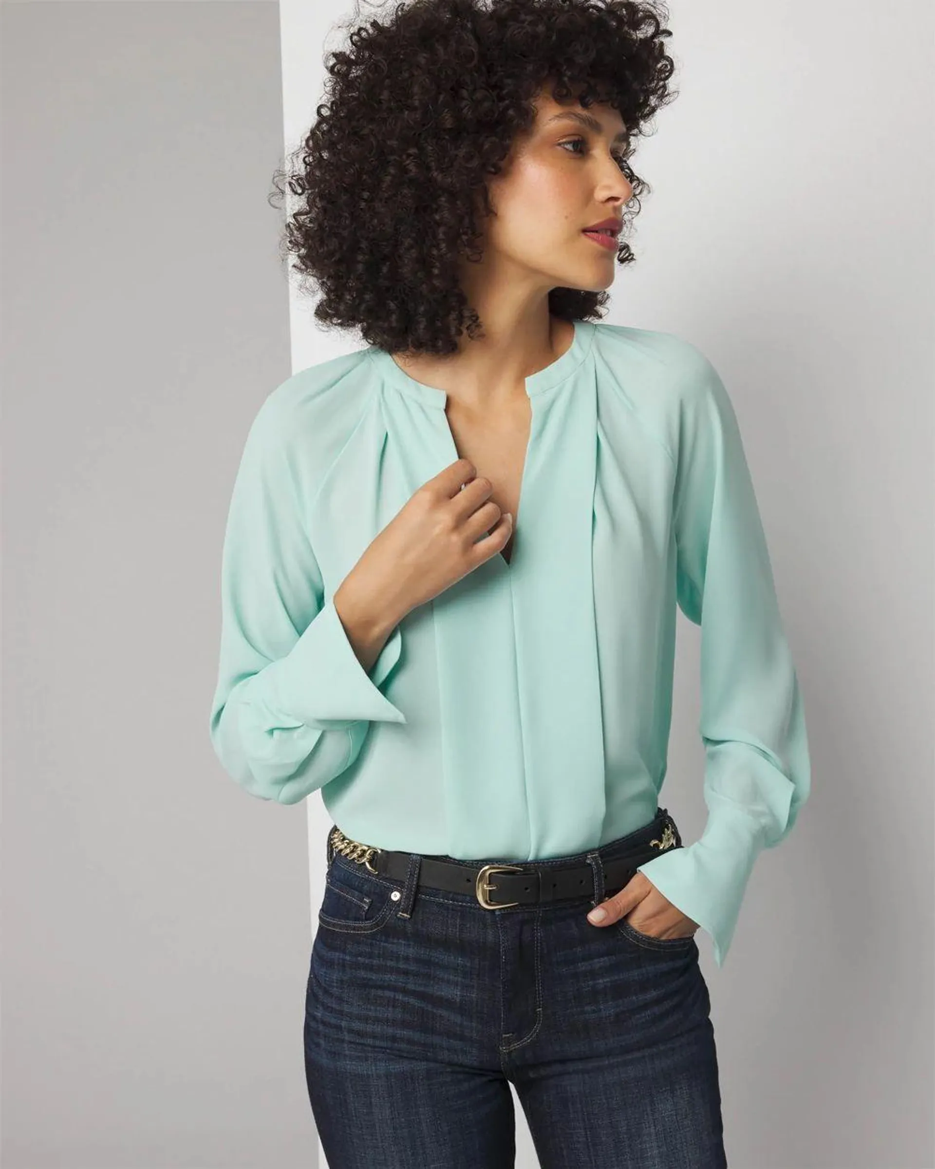 Pleated Front Blouse