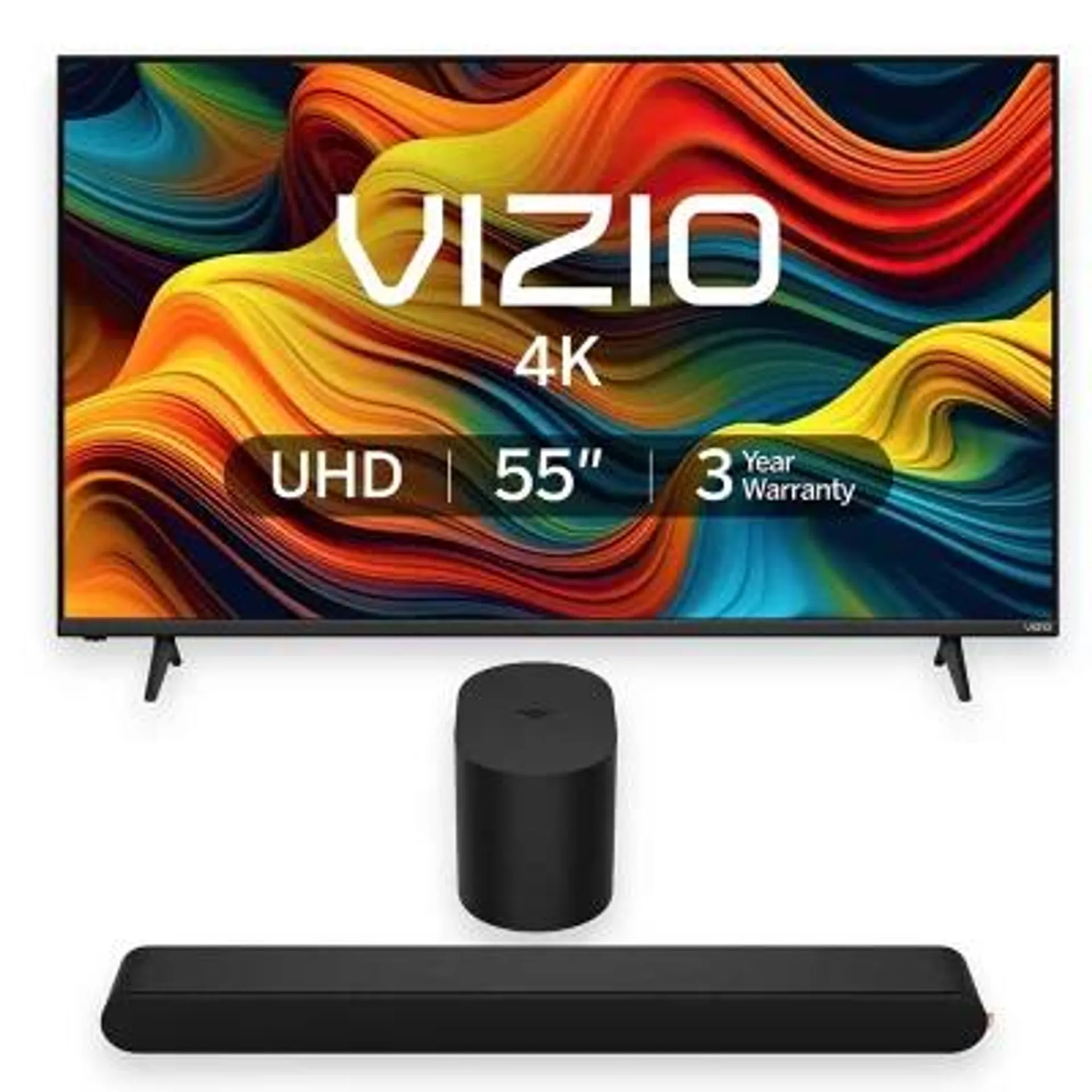 VIZIO 55" Class 4K UHD LED HDR Smart TV + VIZIO 2.1 Soundbar SE with Dolby Atmos and DTS