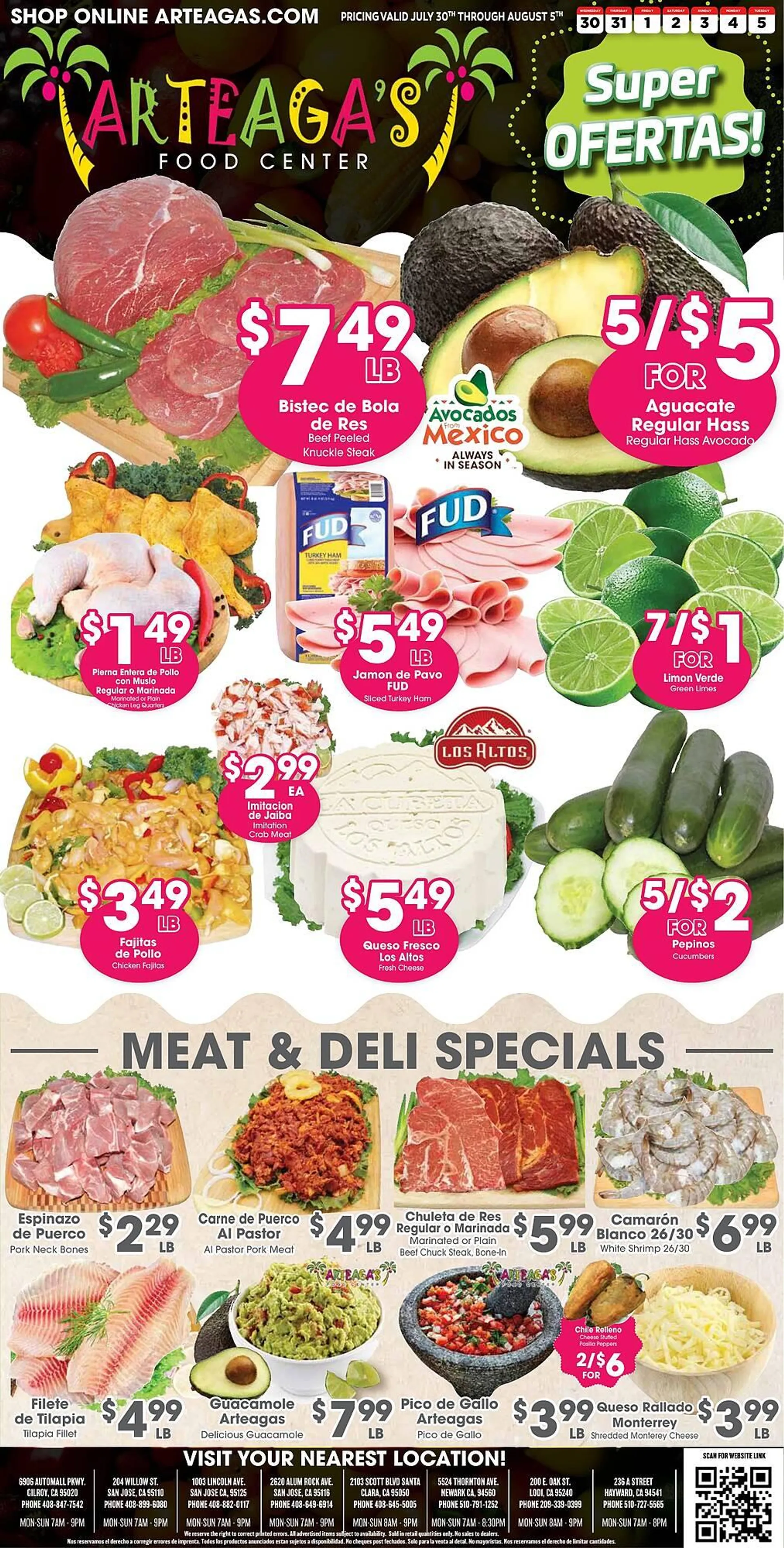 Weekly ad Arteagas Food Center Weekly Ad from July 30 to August 5 2025 - Page 1