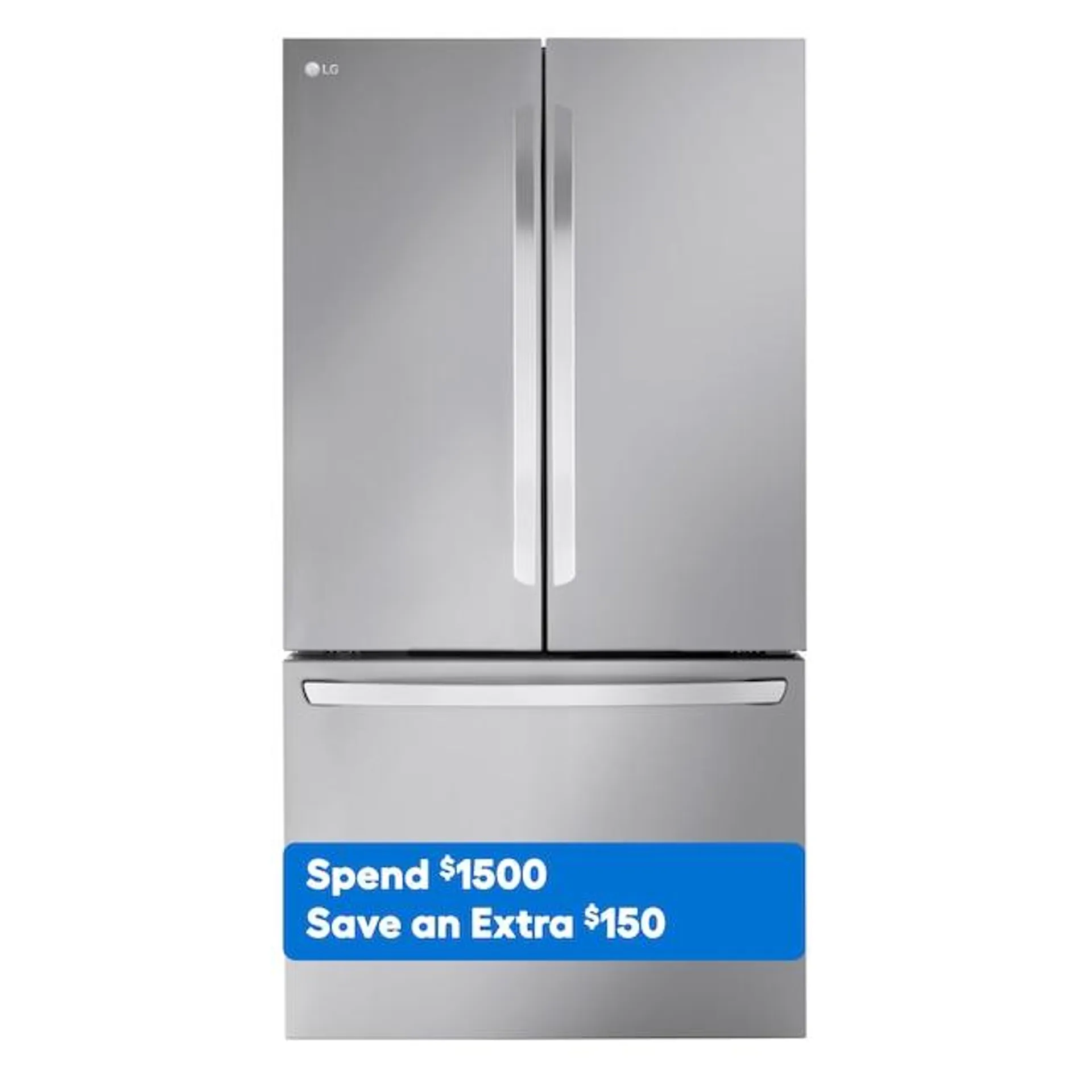 LG Counter-depth MAX 26.5-cu ft Smart French Door Refrigerator with Ice Maker and Water dispenser (Stainless Steel) ENERGY STAR