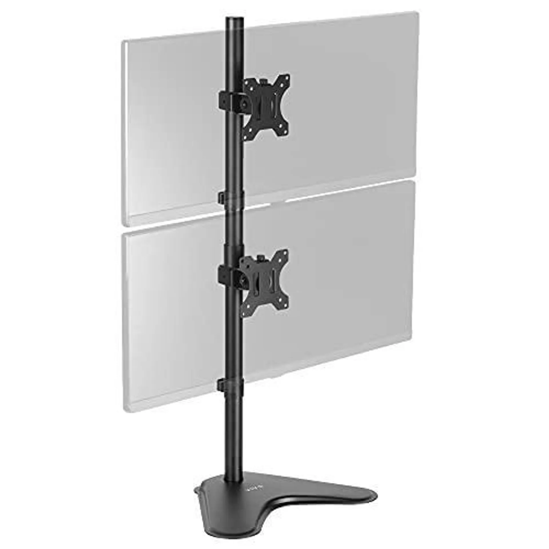 vivo dual monitor desk stand free-standing lcd mount, holds in vertical position 2 screens up to 30" (stand-v002l)