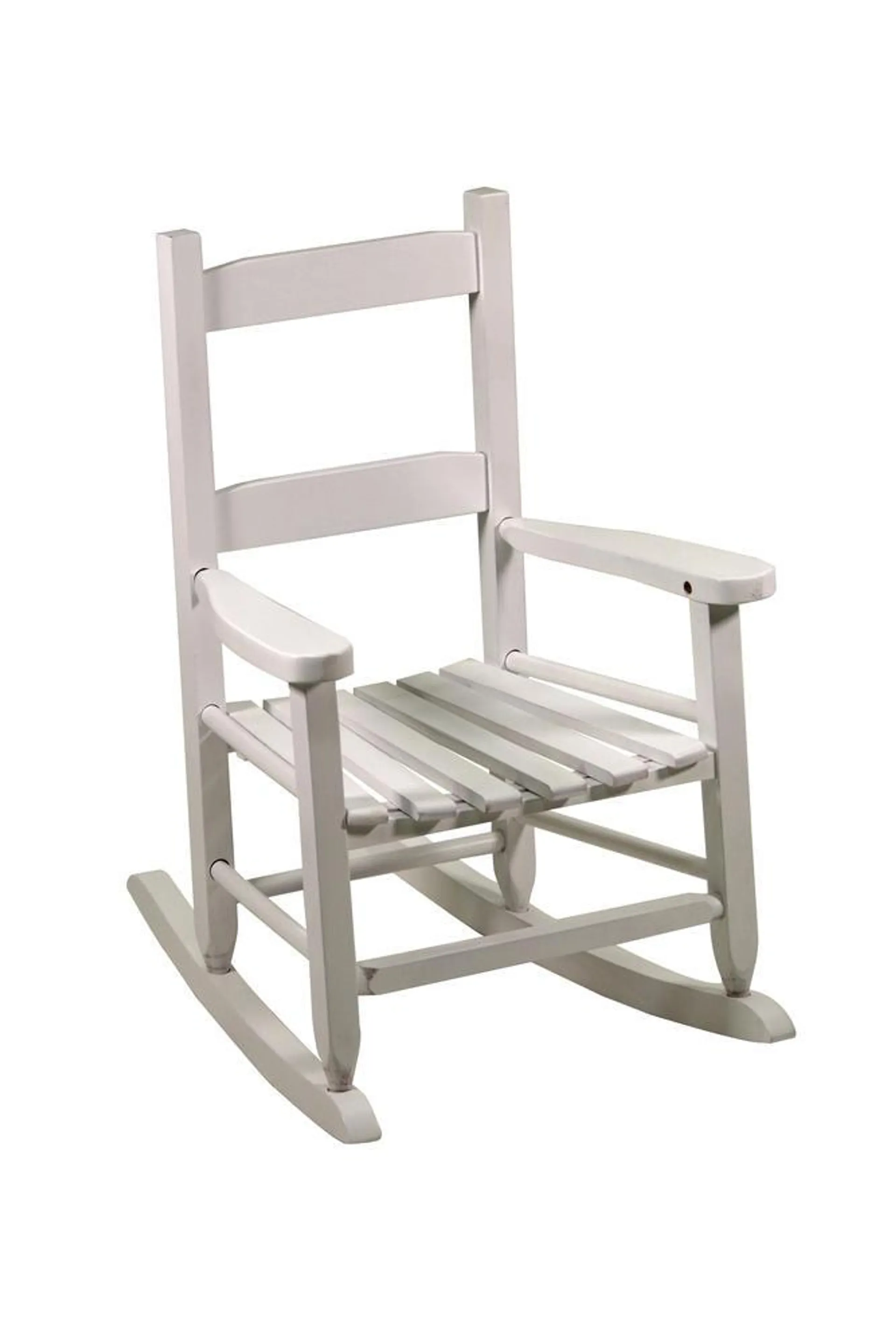 Children's White Modern Hardwood Rocker