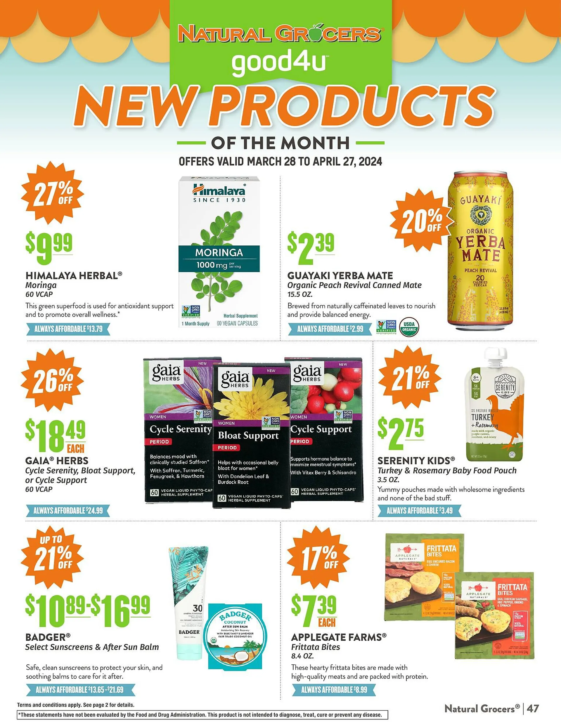 Weekly ad Natural Grocers ad from March 28 to April 27 2024 - Page 47