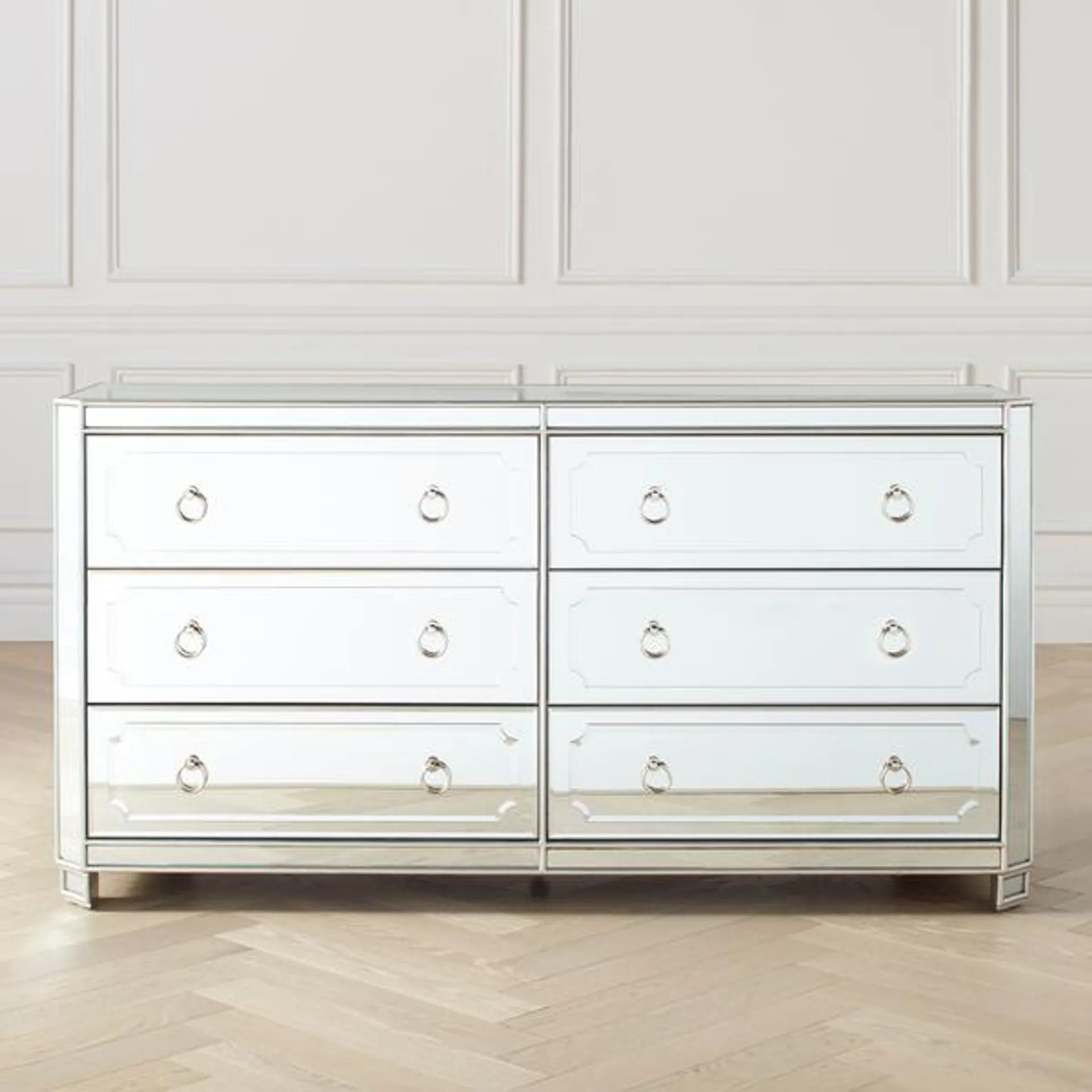 Simplicity Mirrored 6 Drawer Chest