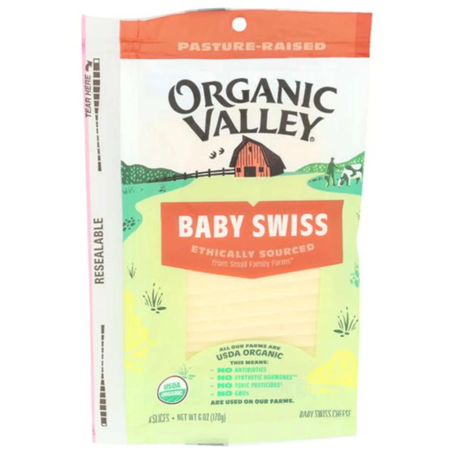 Organic Valley Organic Baby Swiss Cheese Slices