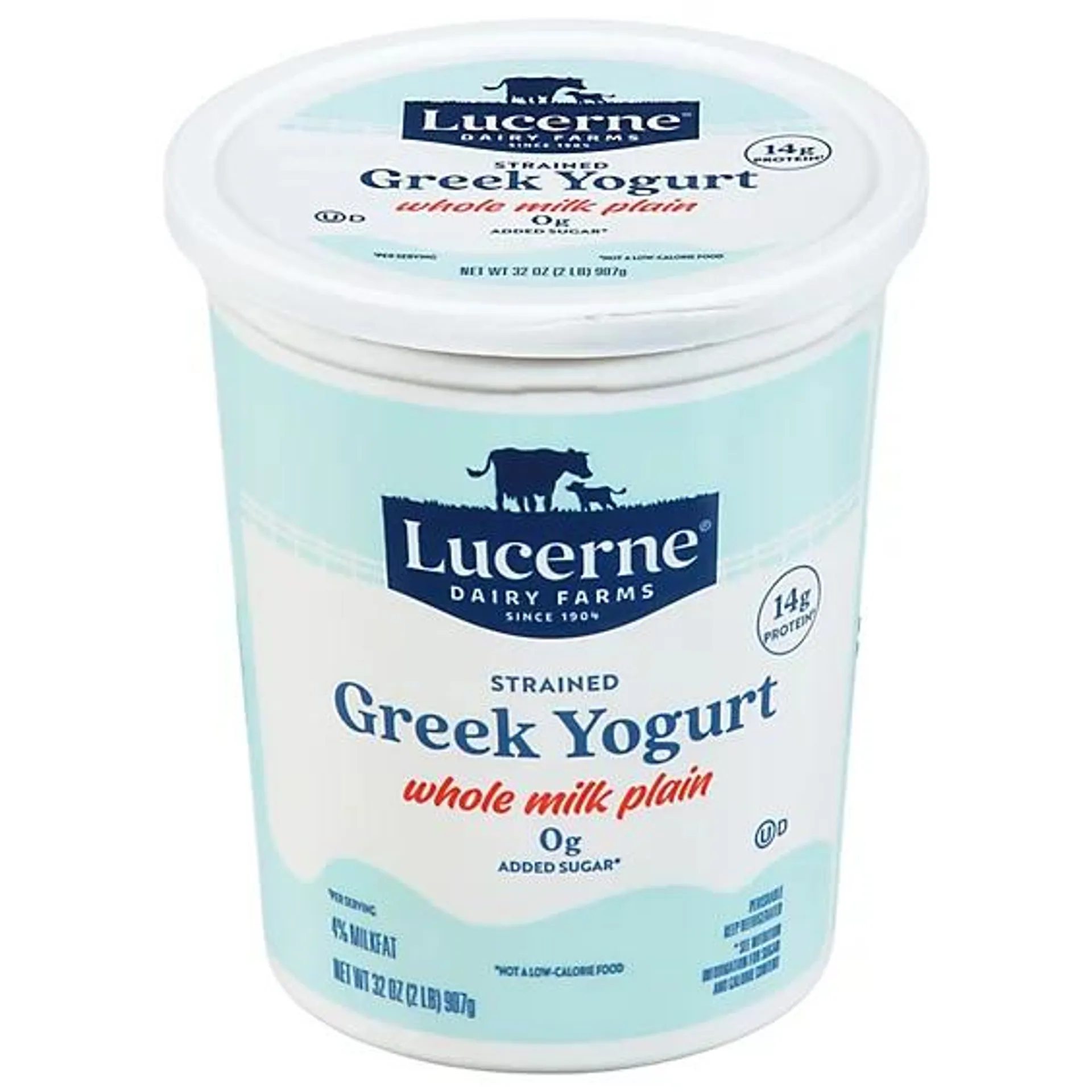 Lucerne Greek Yogurt Whole Milk Plain - 32 Oz