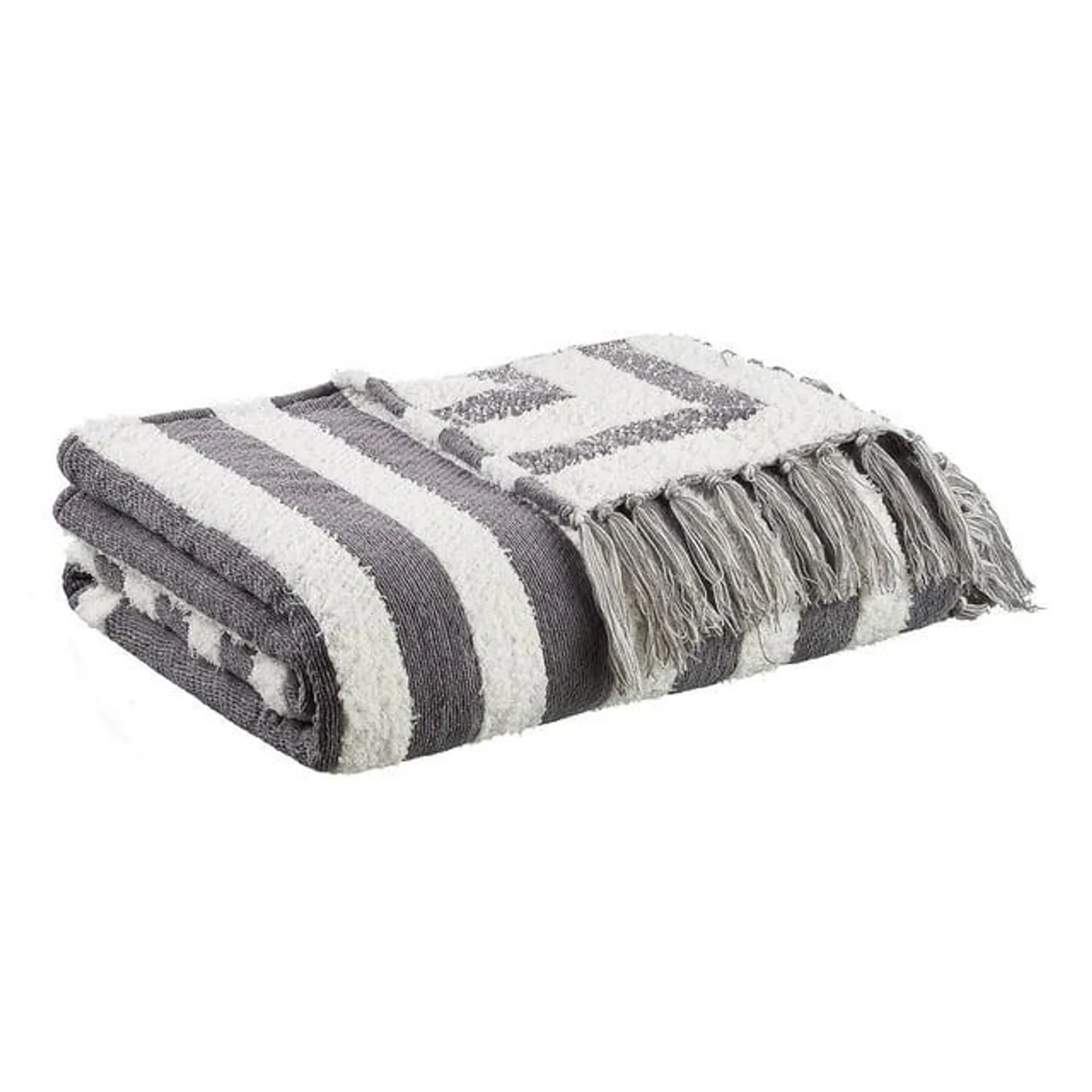 Better Homes & Gardens Textured Cozy Woven Chenille Throw, 50"x72", Grey Arch