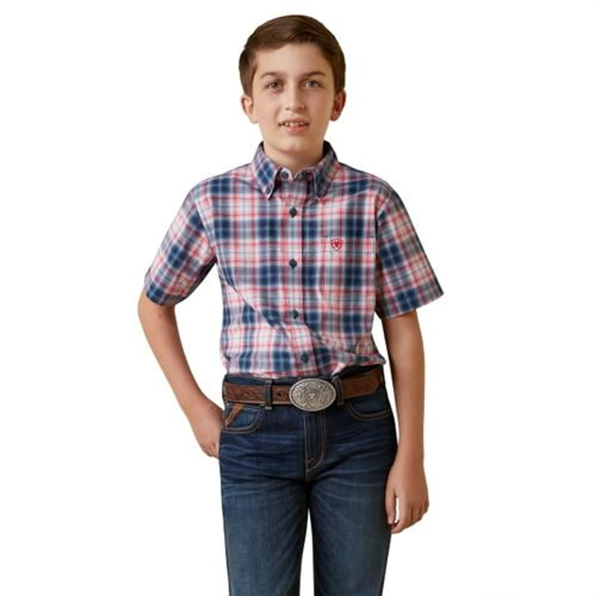 Ariat Boys Old Bay Pro Series Olen Classic Fit Short Sleeve Shirt
