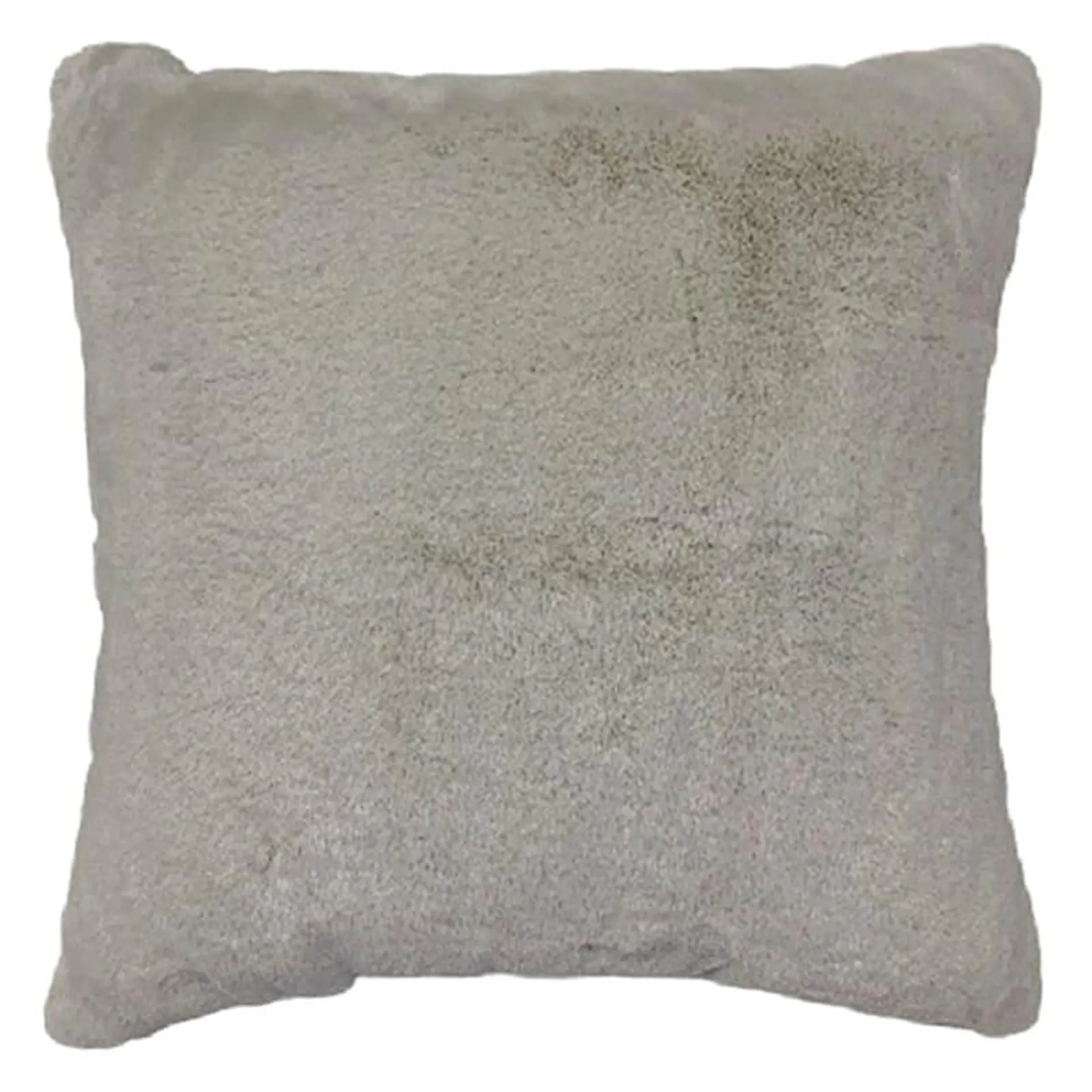 Ivory Chinchilla Faux Fur Euro Throw Pillow, 24"