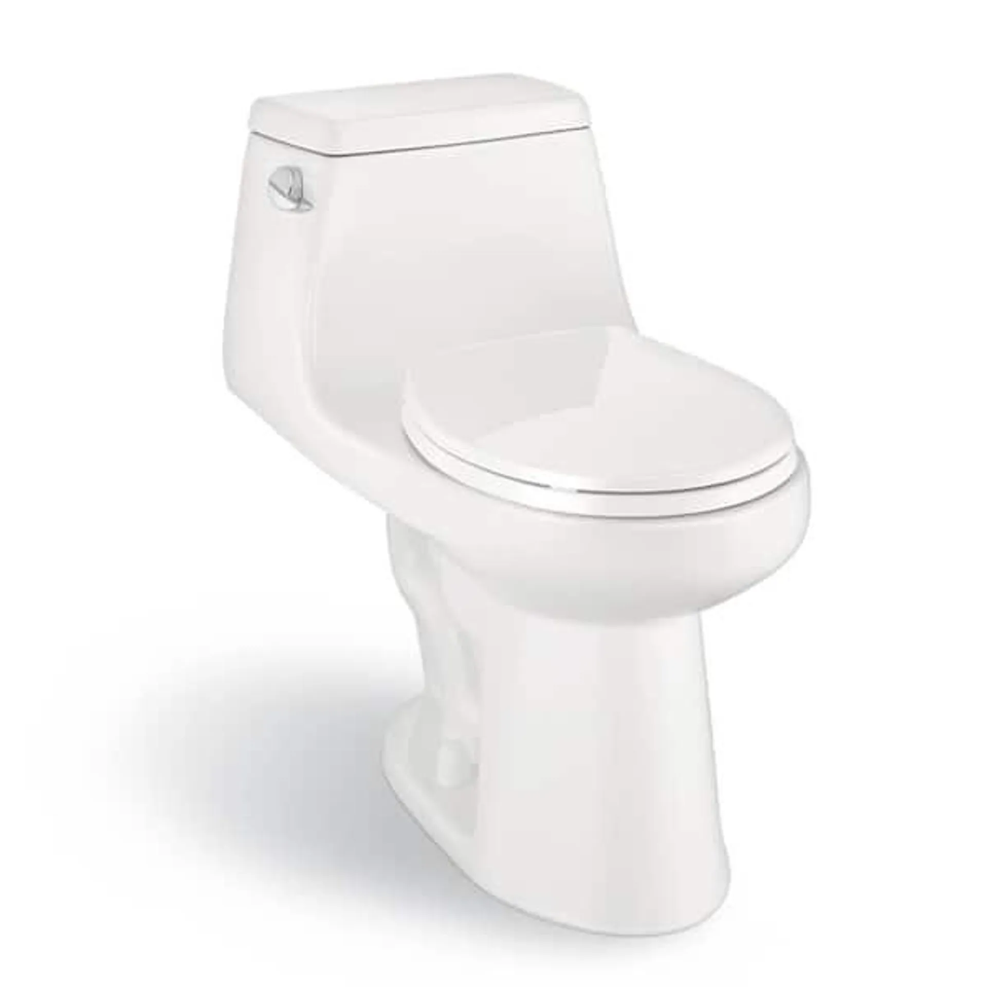 McClure 12 in. Rough In One-Piece 1.28 GPF Single Flush Round Toilet in White Seat Included