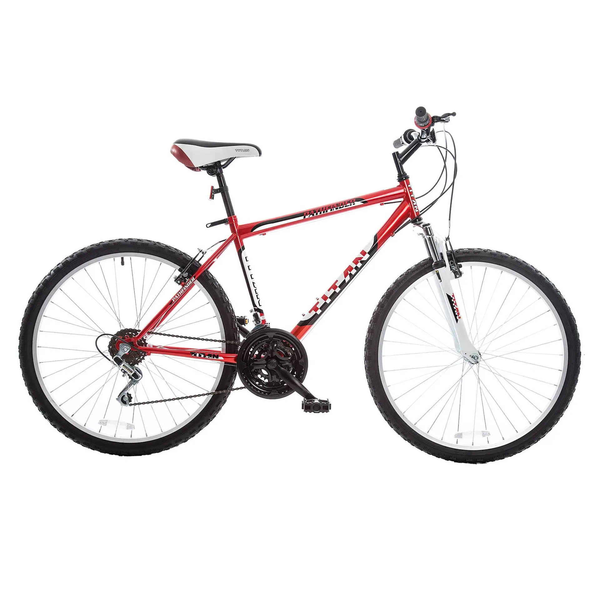 Titan Pathfinder Men's 26" 18-Speed All-Terrain Mountain Bike - Red