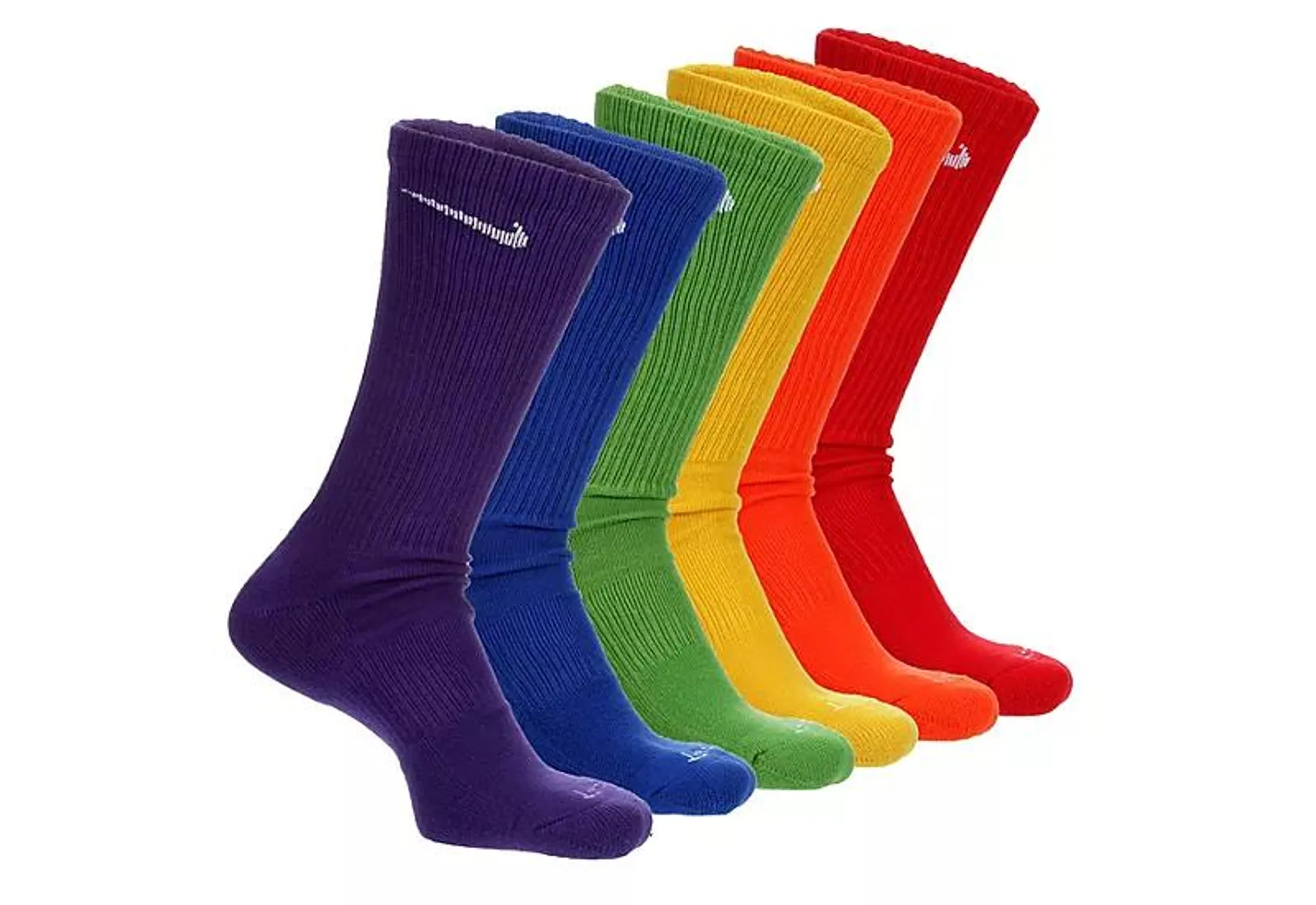 Nike Mens Everyday Plus Cushioned Rainbow Crew Socks 6 Pairs - Rainbow