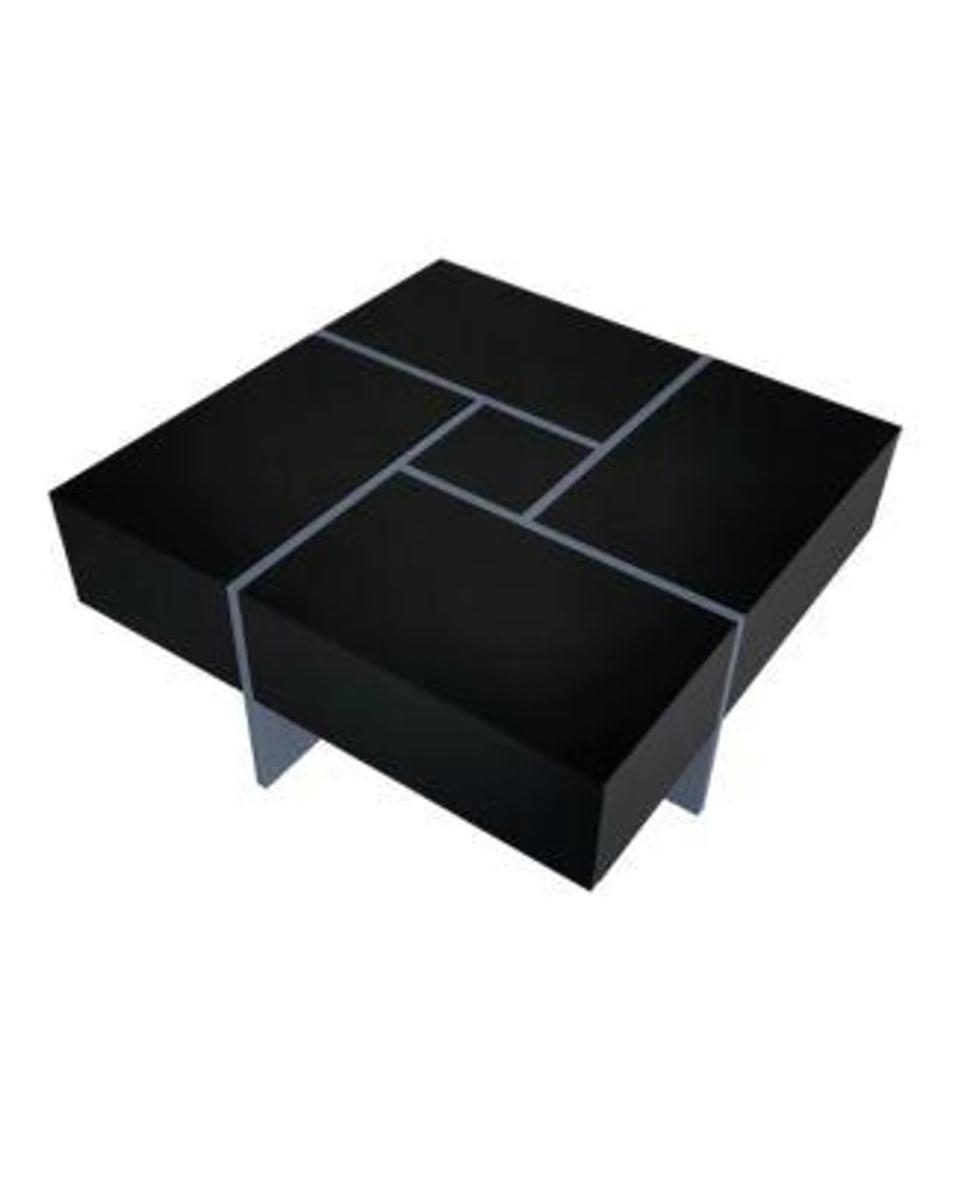 Streamdale Furniture Modern Square Coffee Table with Hidden Storage and Extendable Tabletop