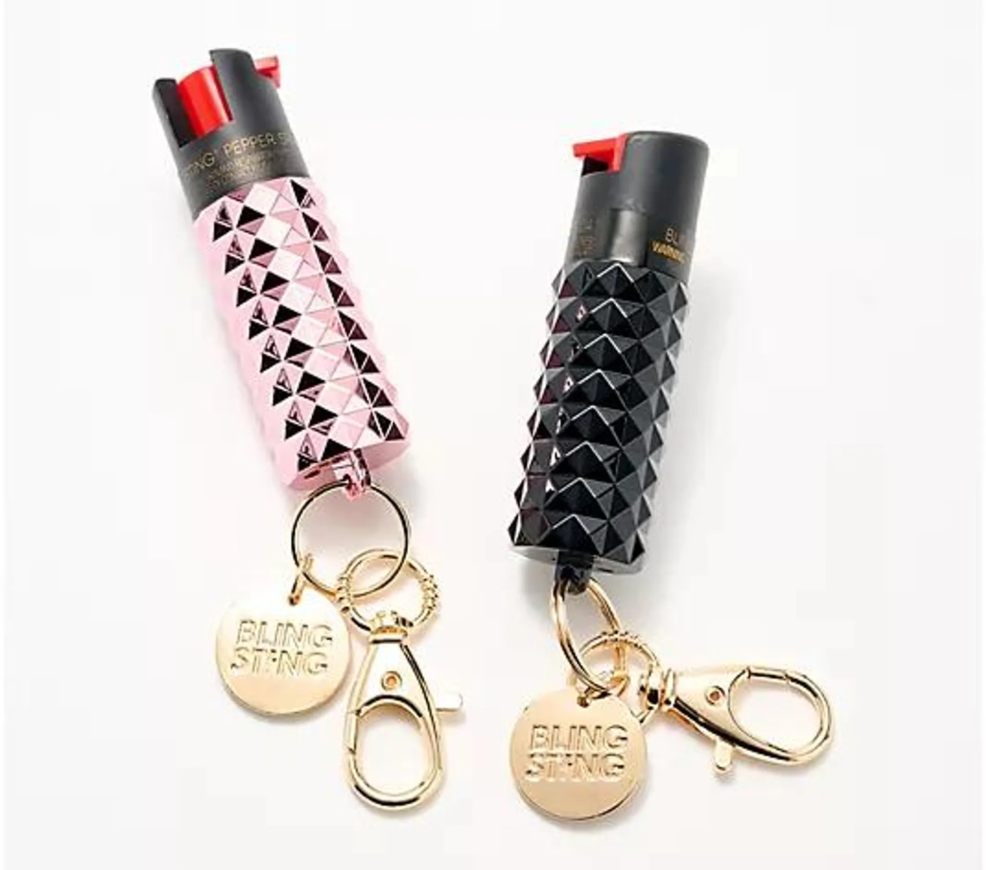 BlingSting Set of 2 Studded Pepper Sprays with Key Ring