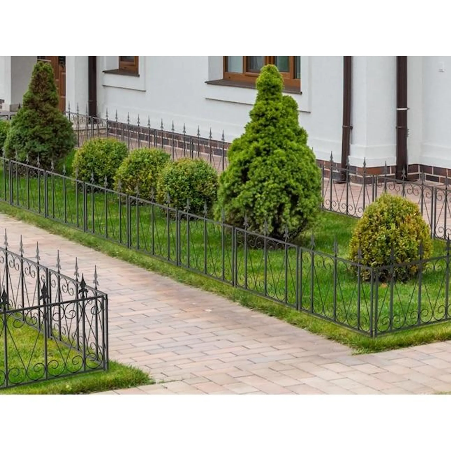 FUFU&GAGA 0.315-in x 24-in Include: set of 4-Pack Black Metal Steel Lattice Fencing