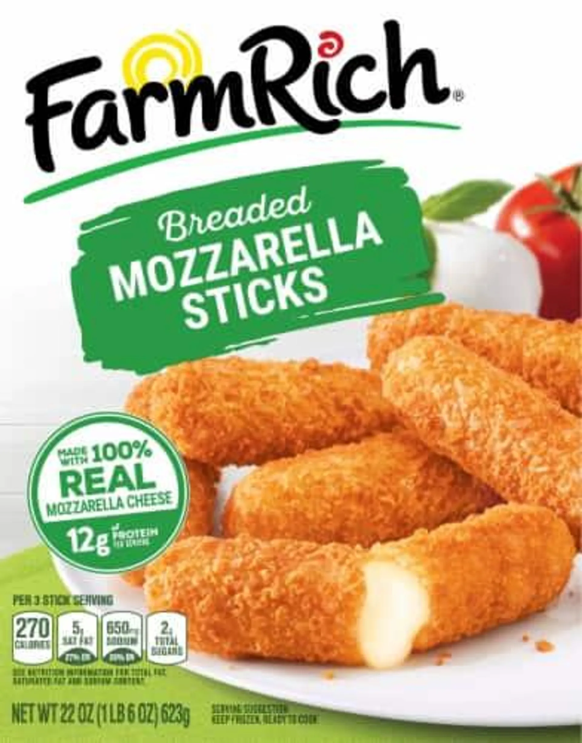 Farm Rich Frozen Breaded Mozzarella Cheese Sticks