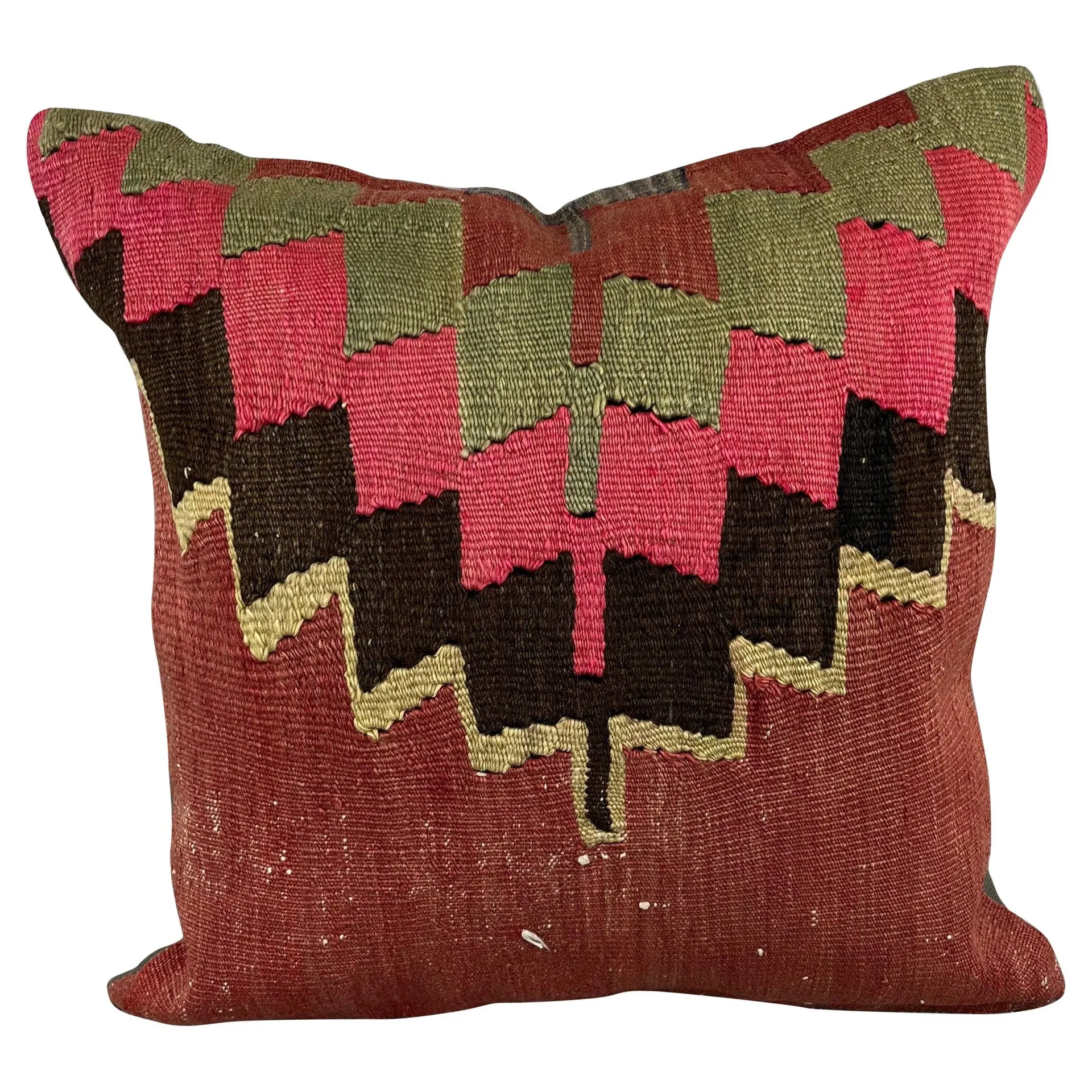 20 x 20 Kilim Pillow Turkish Cushion Natural Brown Pillow Cushion Cover #6731