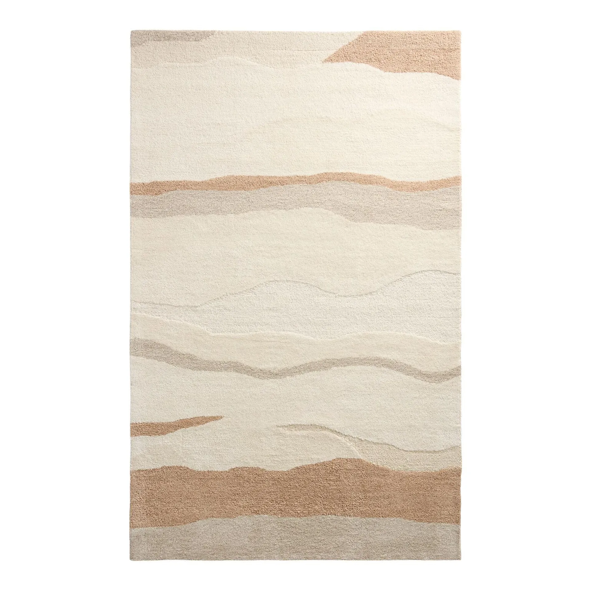 Lava Warm Terracotta and Ivory Modern Tufted Wool Area Rug