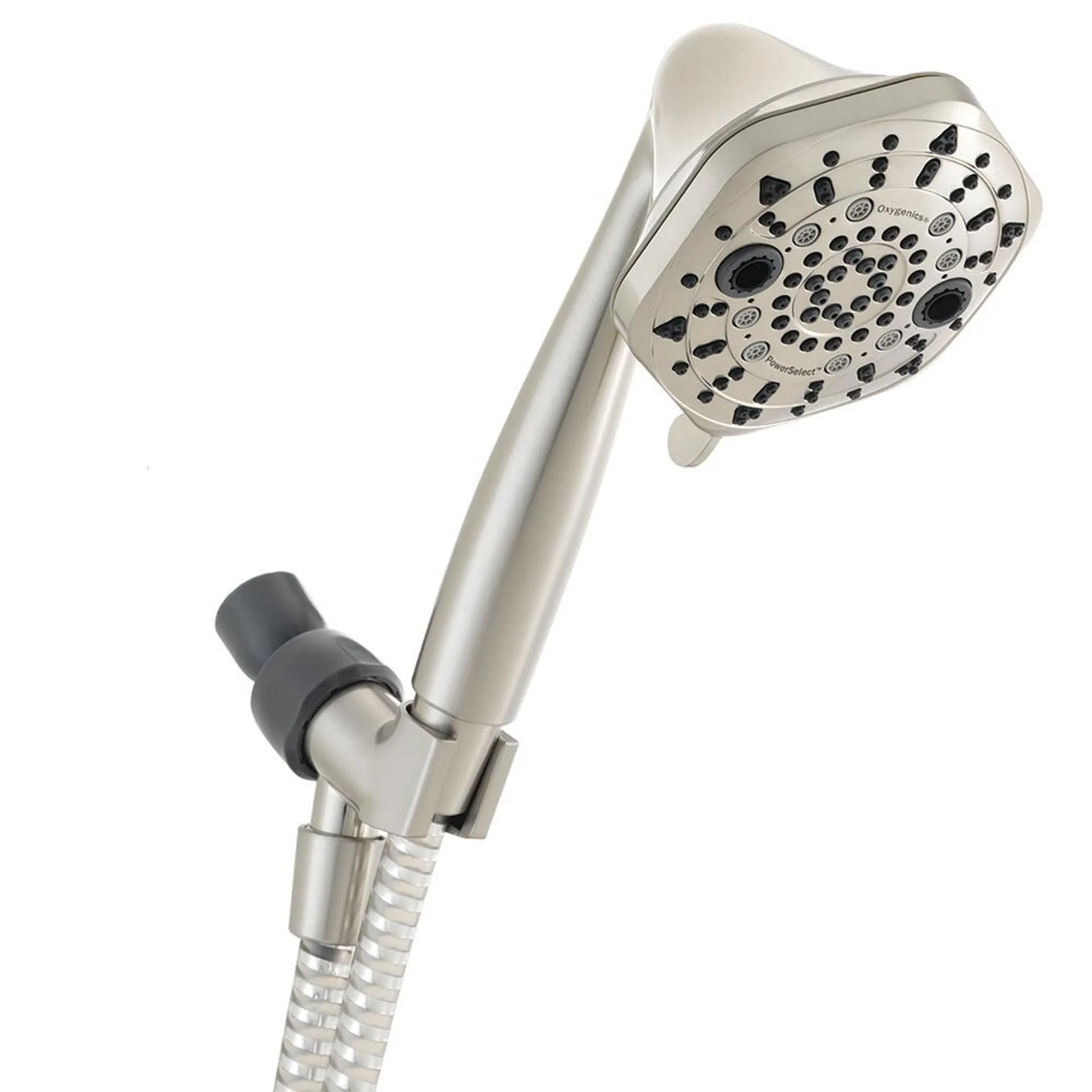 Oxygenics PowerSelect® 7-Spray Setting Brushed Nickel Handheld Showerhead