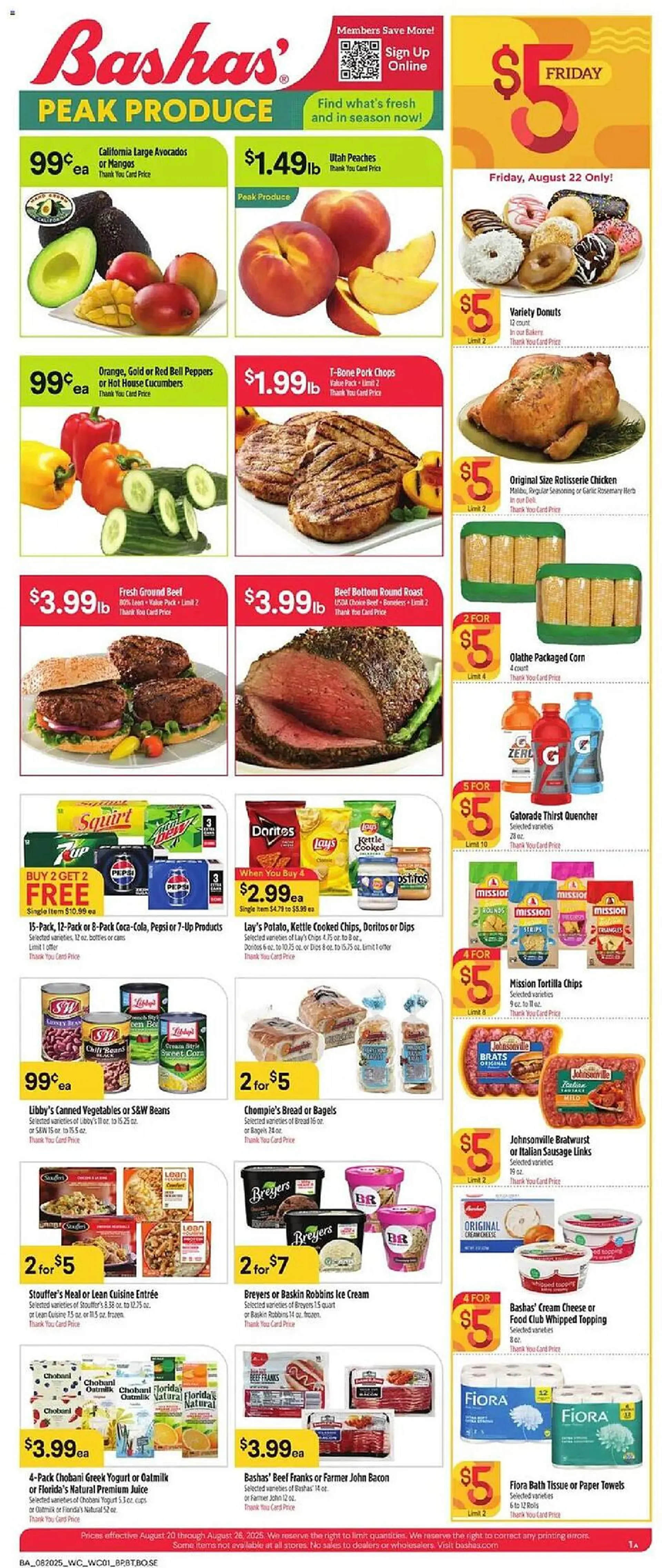 Weekly ad Bashas' Weekly Ad from August 20 to August 27 2025 - Page 1