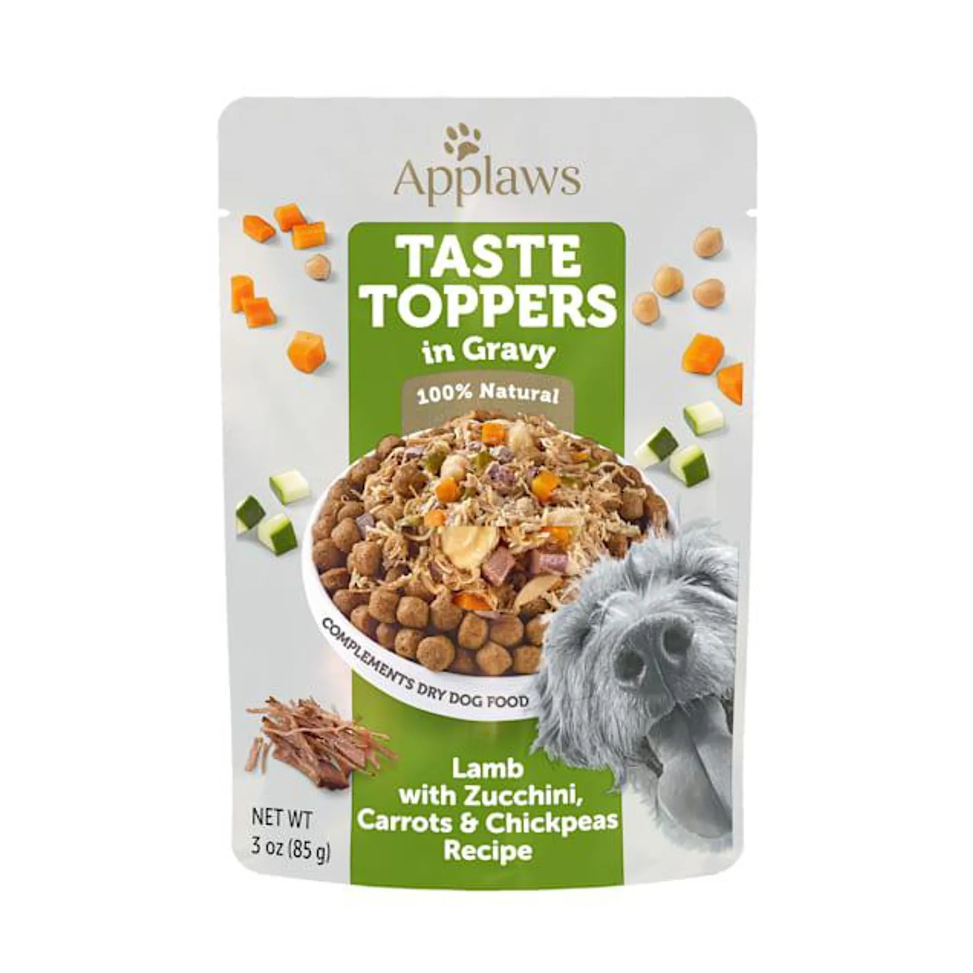 Applaws Taste Toppers Lamb with Zuccini, Carrot & Chickpeas in Gravy Wet Dog Food, 3 oz., Case of 12