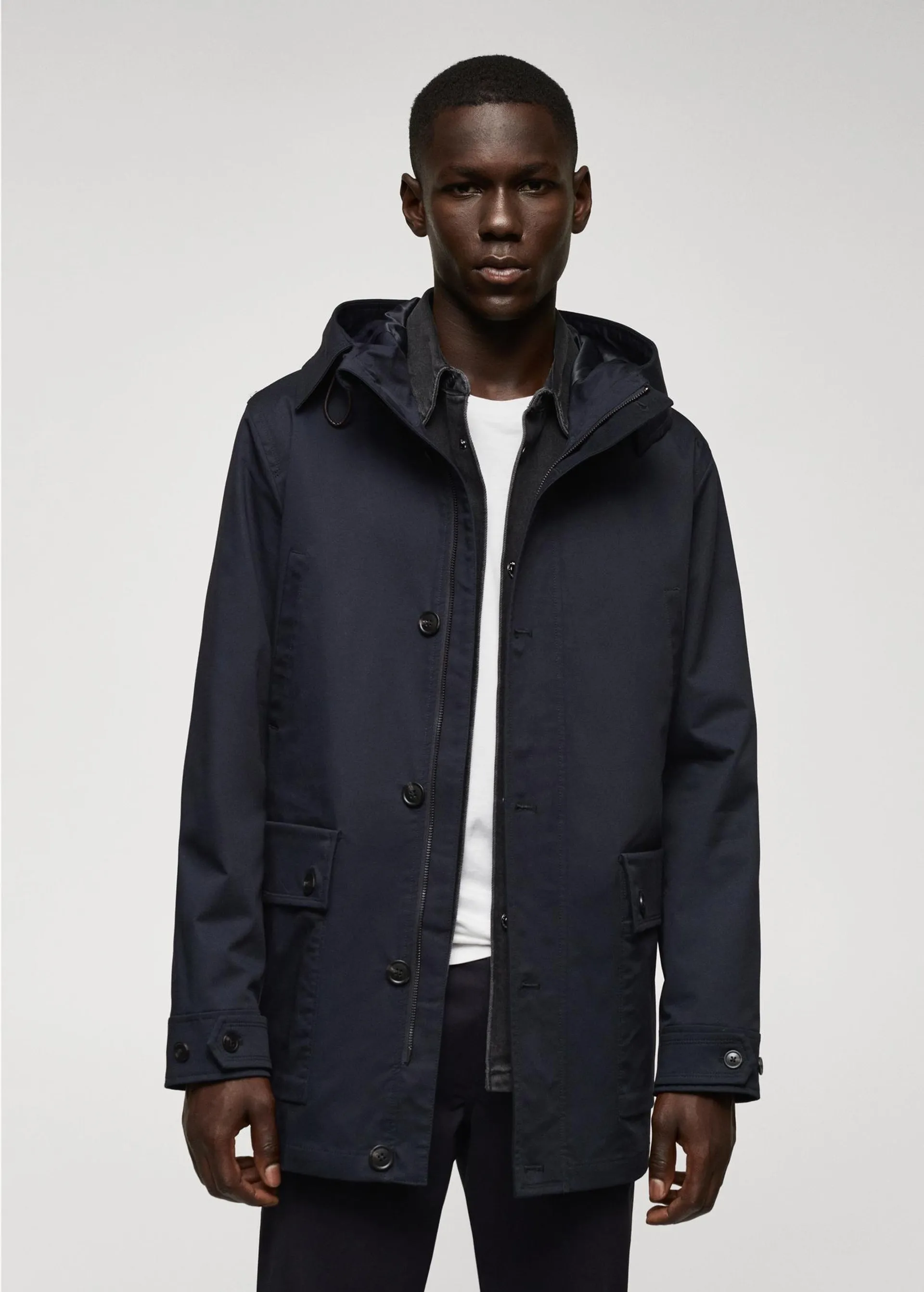 Parka bolsillos capucha