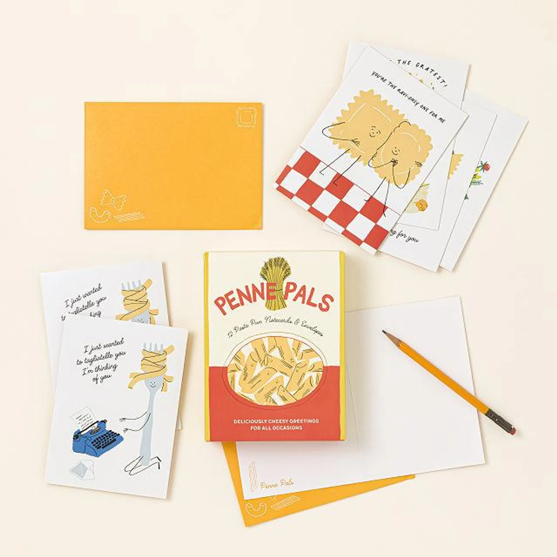 Penne Pals Pasta Pun Notecard Set