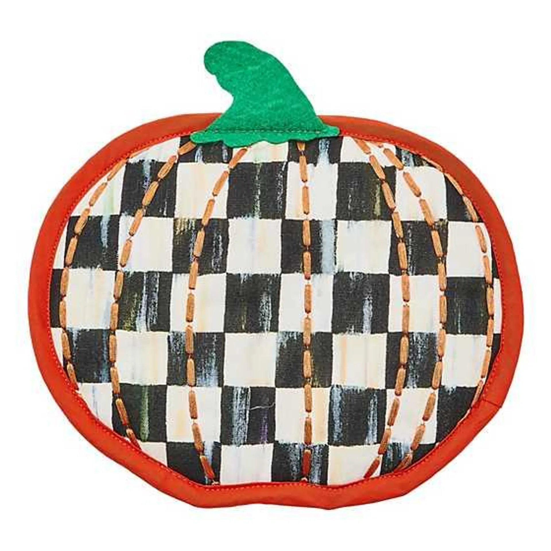 Courtly Check Pumpkin Shaped Potholder