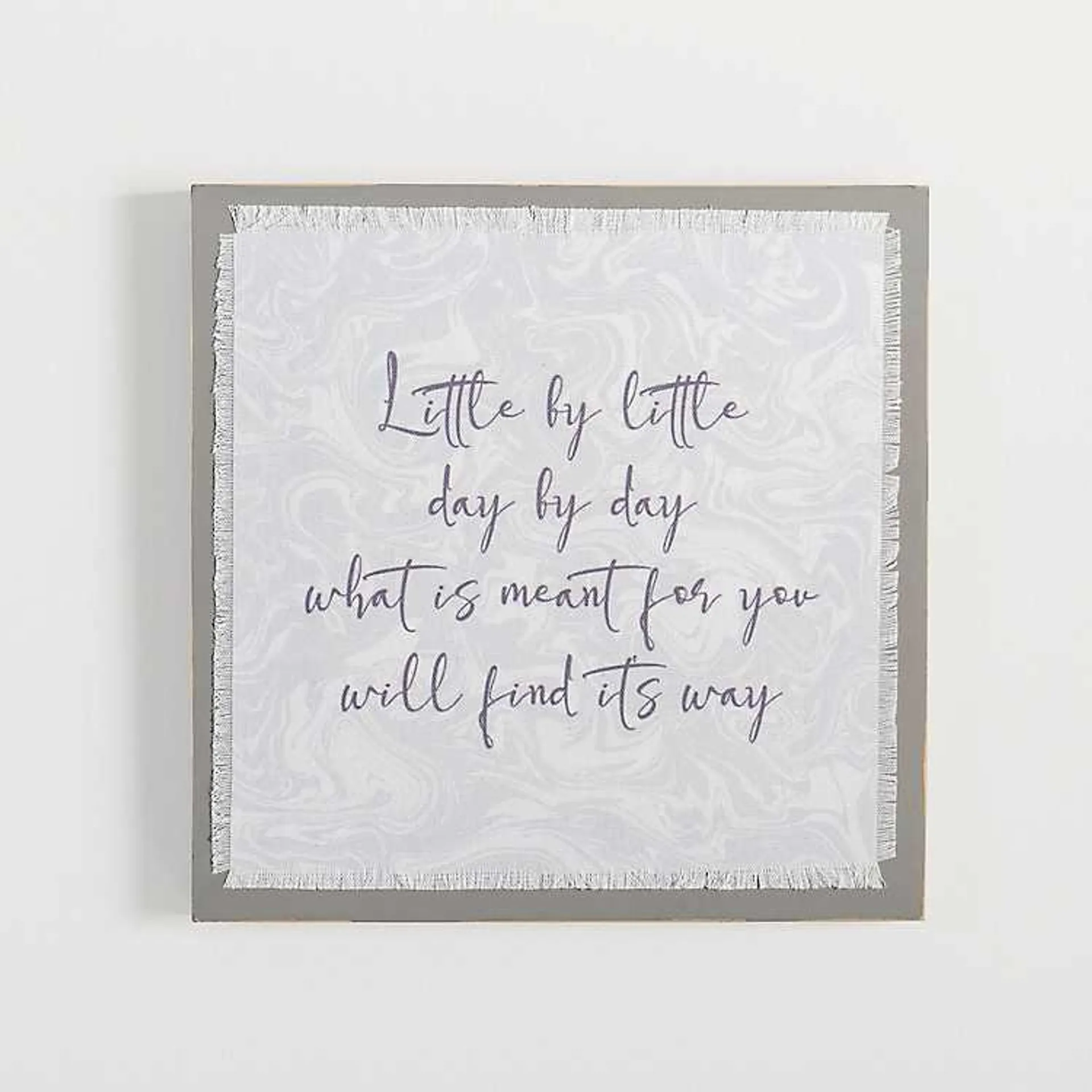 Little by Little Linen Wall Plaque