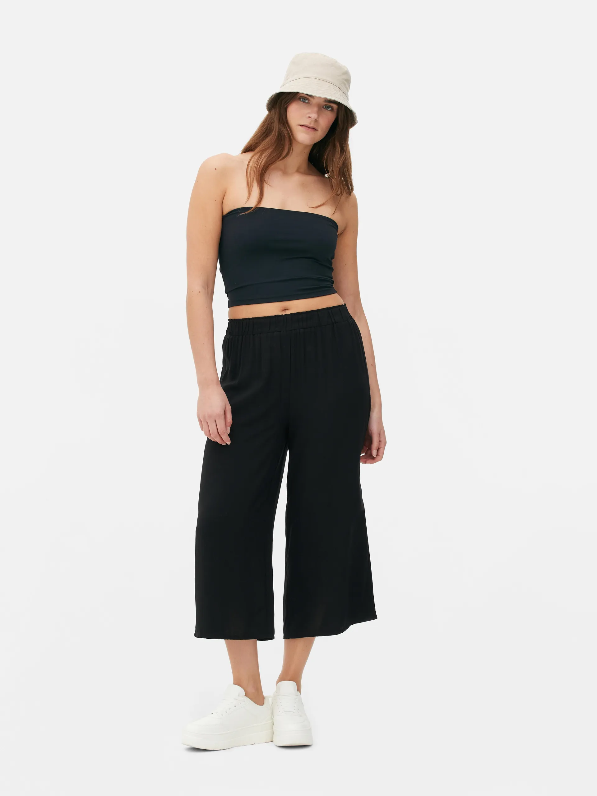 Jupe-culotte à taille élastiquée