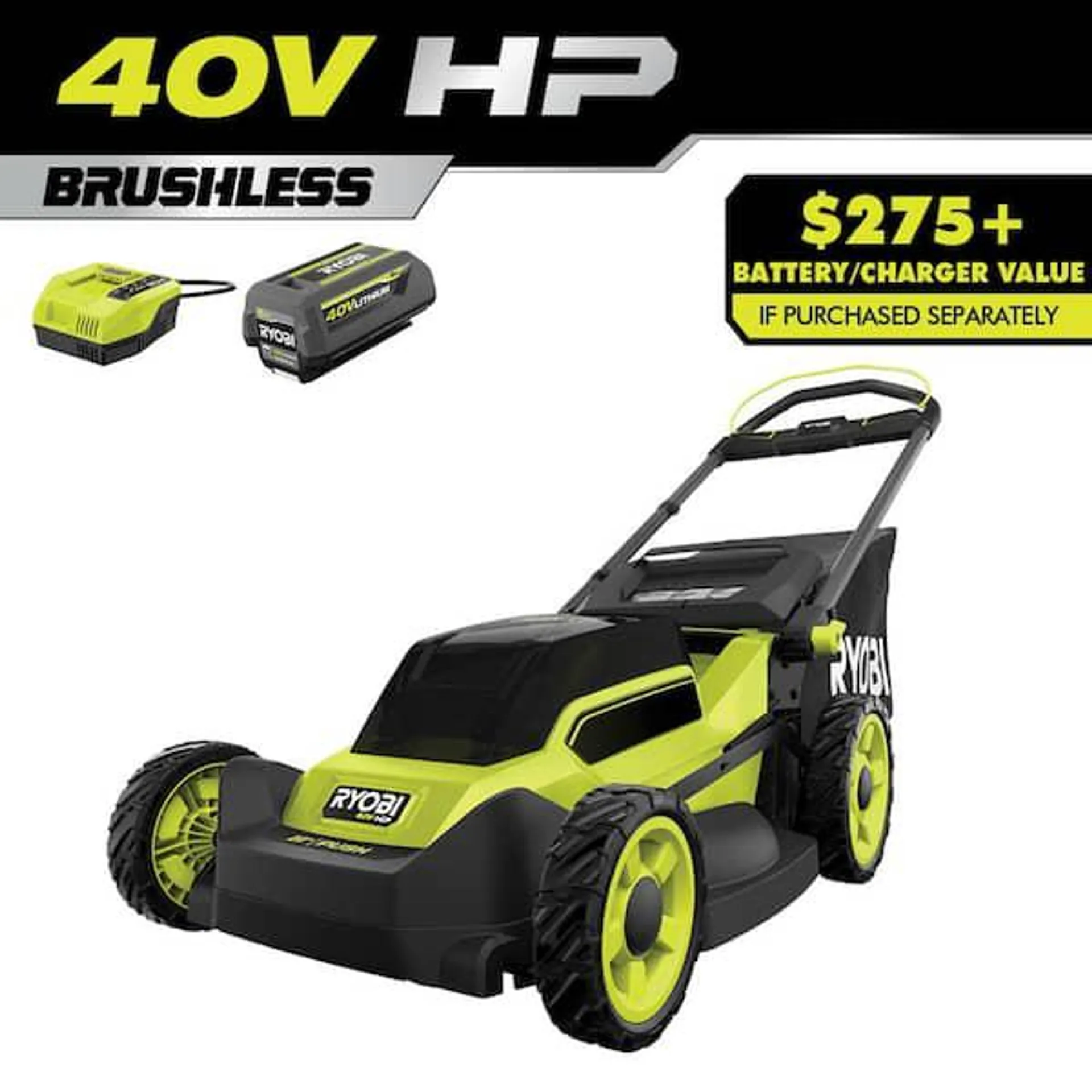 40V HP Brushless 20 in. Cordless Battery Walk Behind Push Mower with 6.0 Ah Battery and Charger