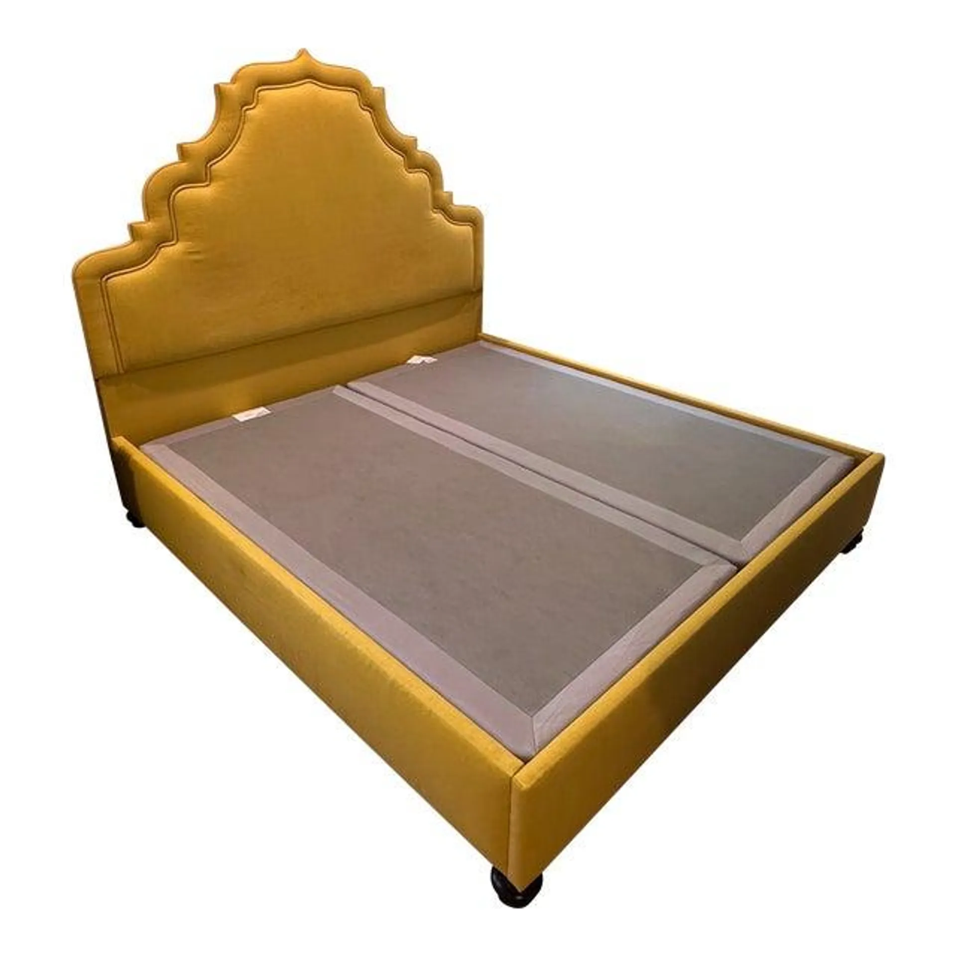 Custom Yellow King Upholstered Bed