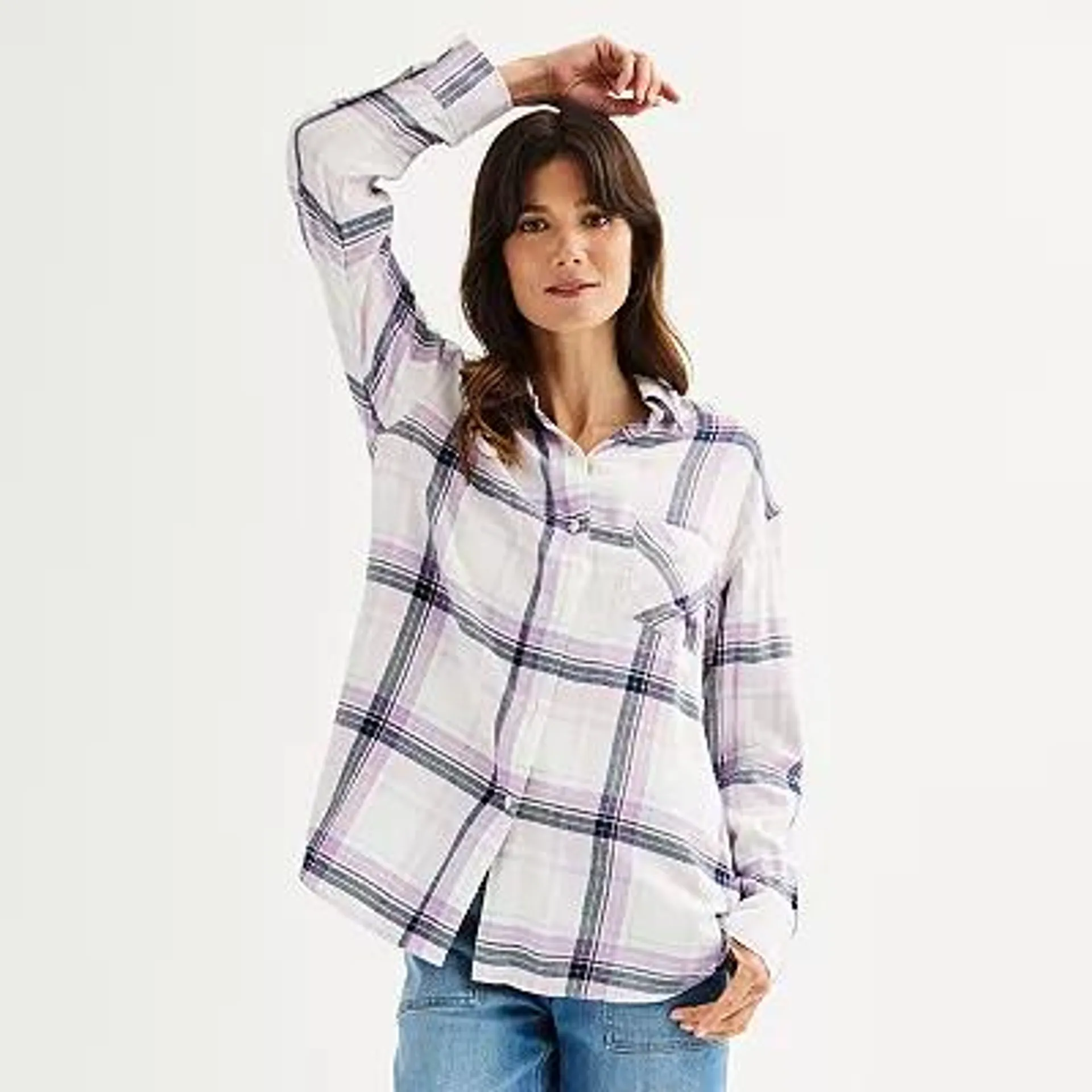 Women's Sonoma Goods For Life® Oversized Boyfriend Flannel