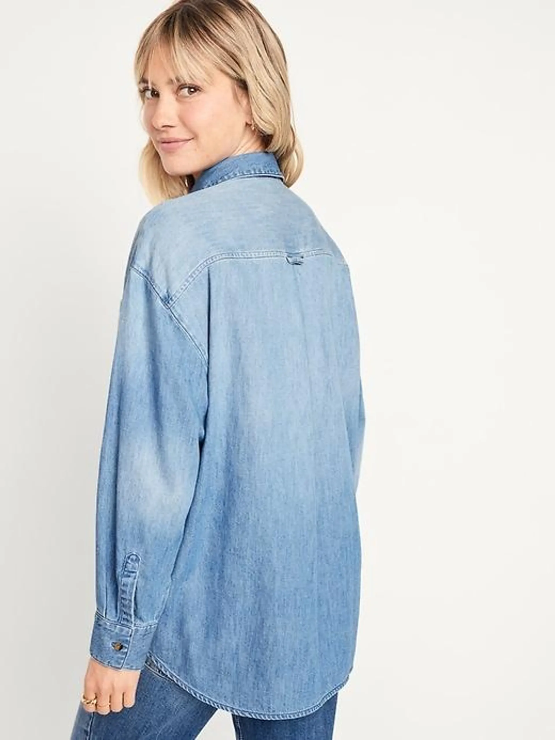 Oversized Button-Down Boyfriend Shirt