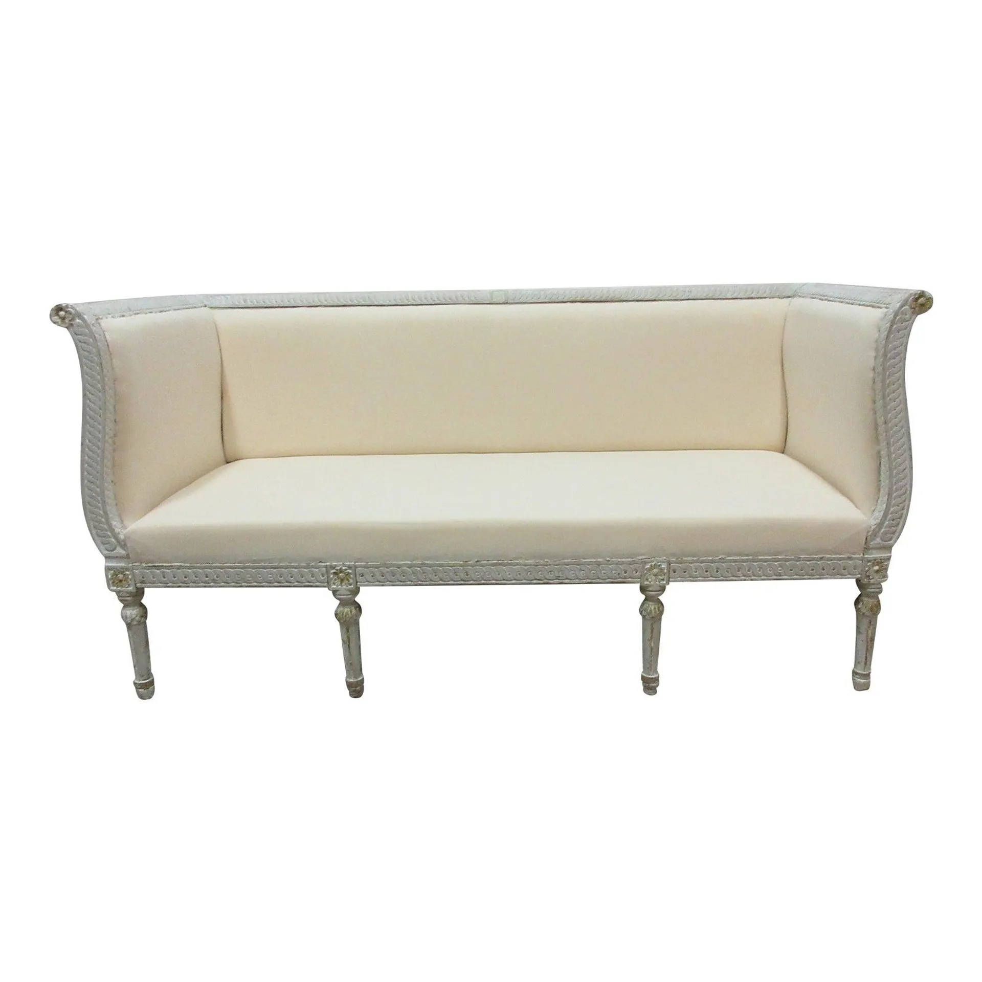 100% Original Painted Swedish Gustavian Sofa Sofa.