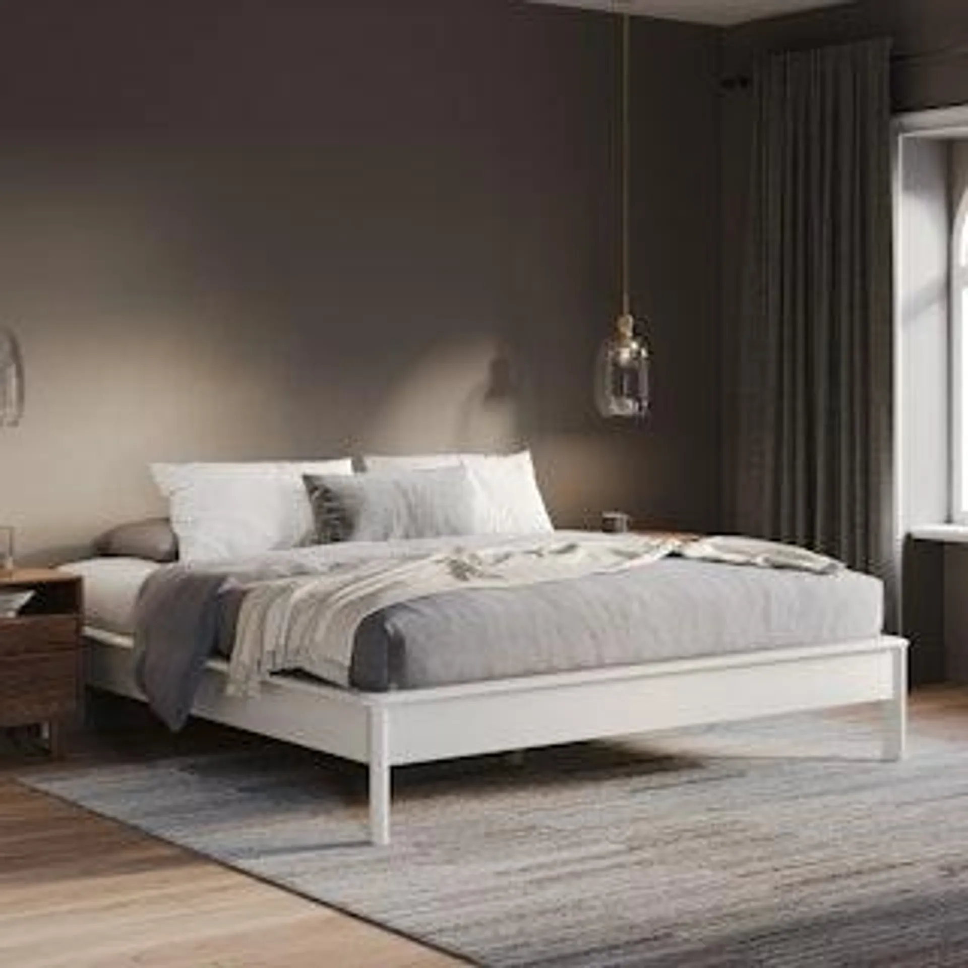 Pactera King Bed - White