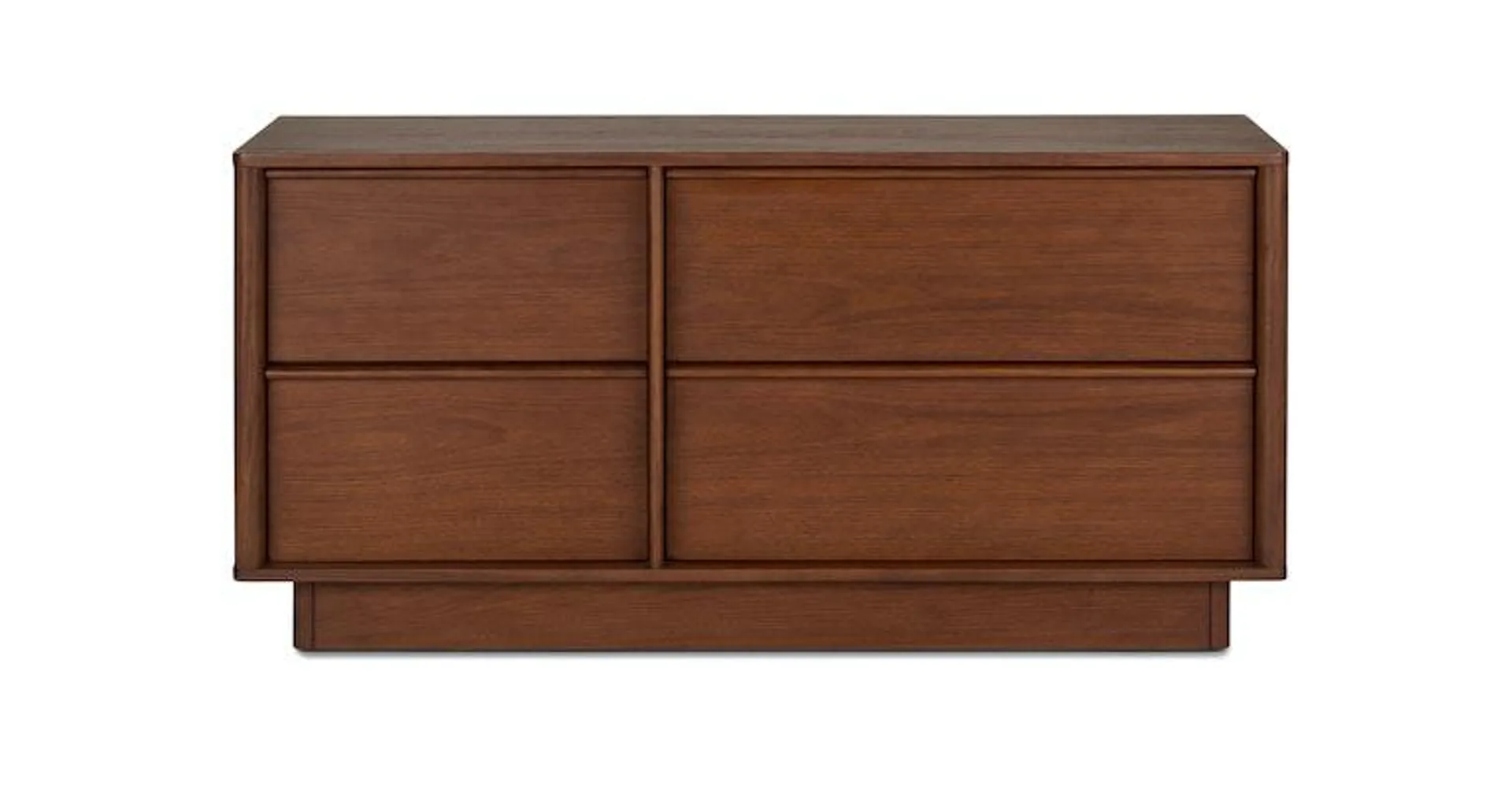 Aster Walnut Low 4-Drawer Dresser