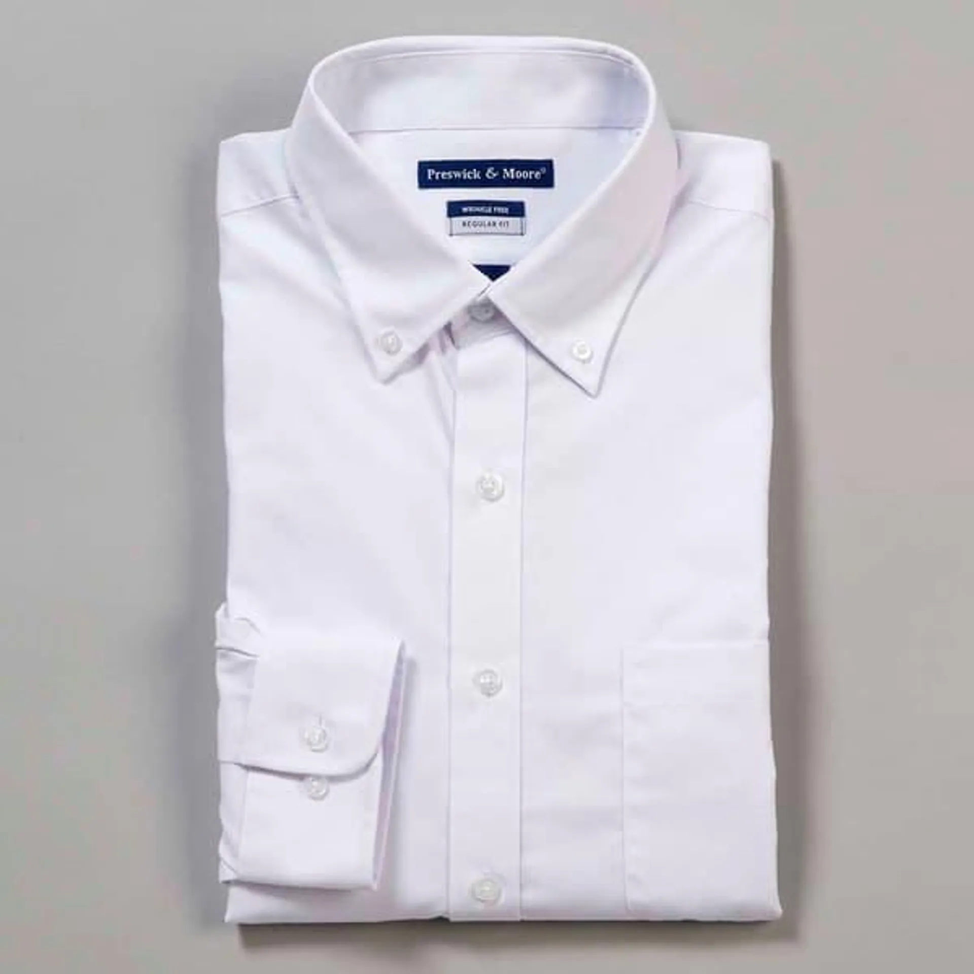 Mens Preswick & Moore® Regular Stretch Dress Shirt - White