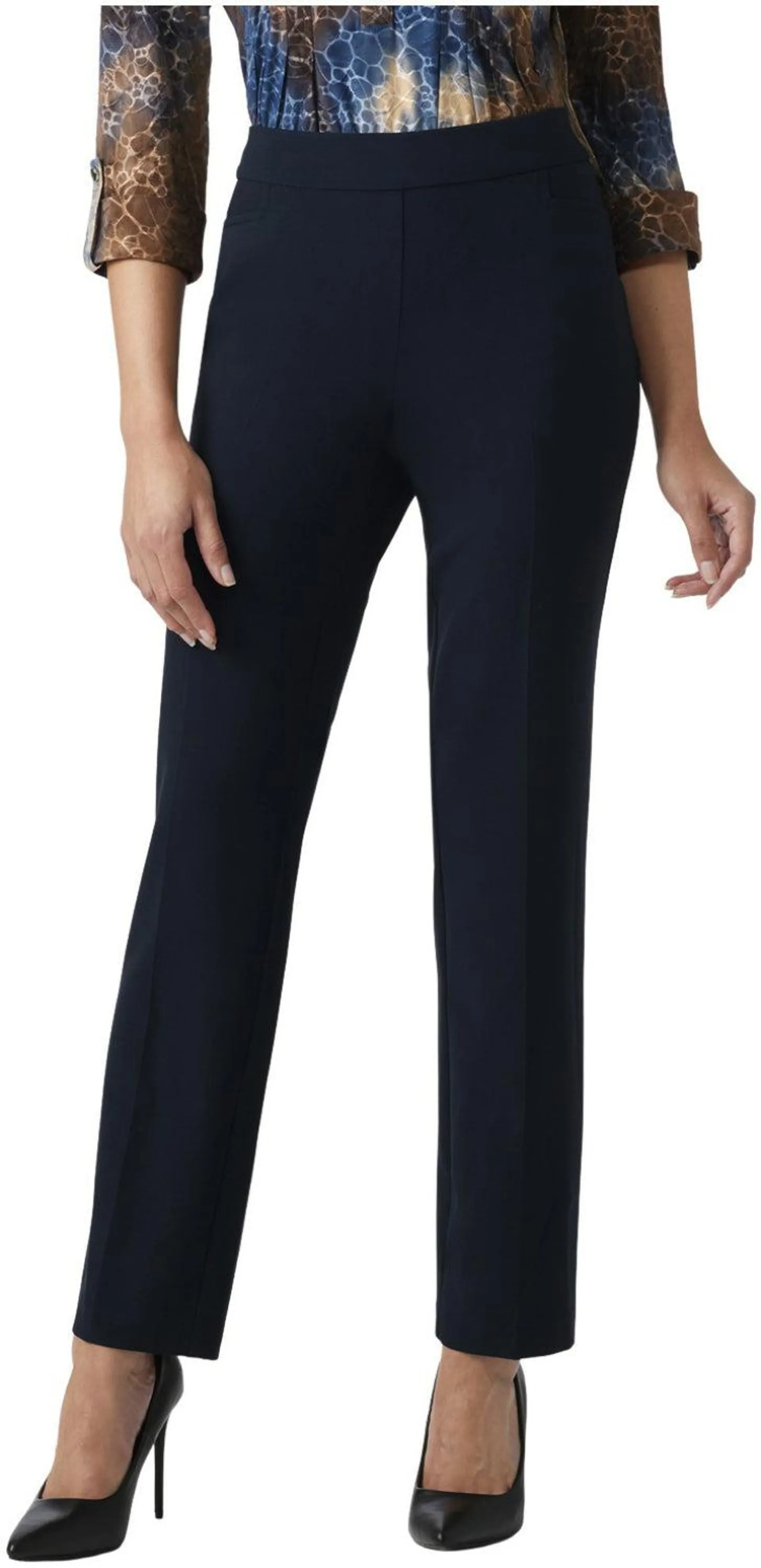 Roz & Ali Secret Agent Comfort Pull On Tummy Control Pant With L Pockets- Average Pant Length