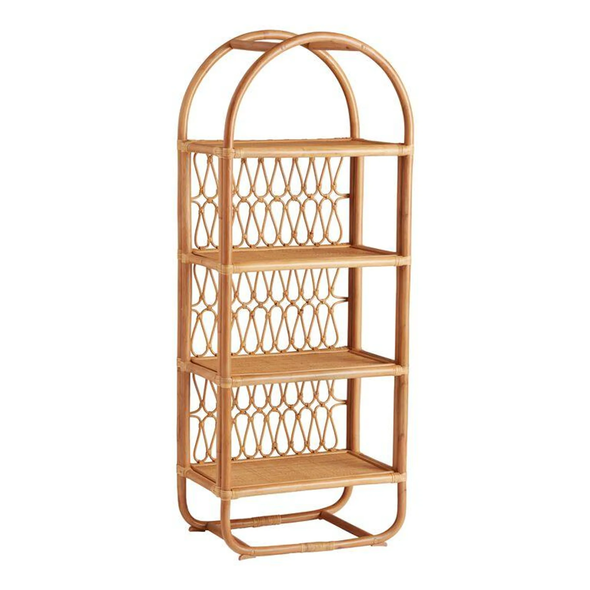 Nylah Tall Sienna Rattan Arched Bookshelf