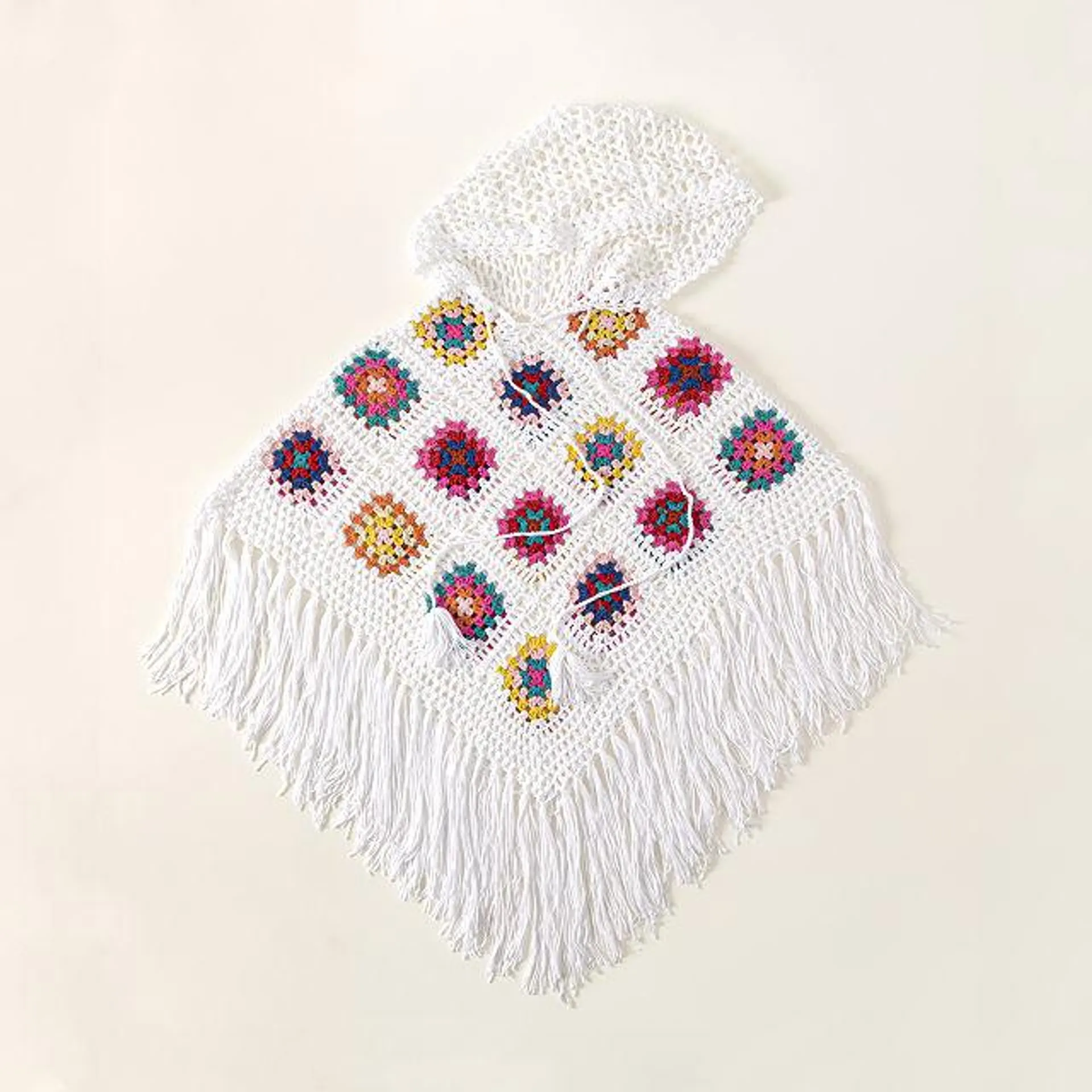 Granny Square Crochet Poncho