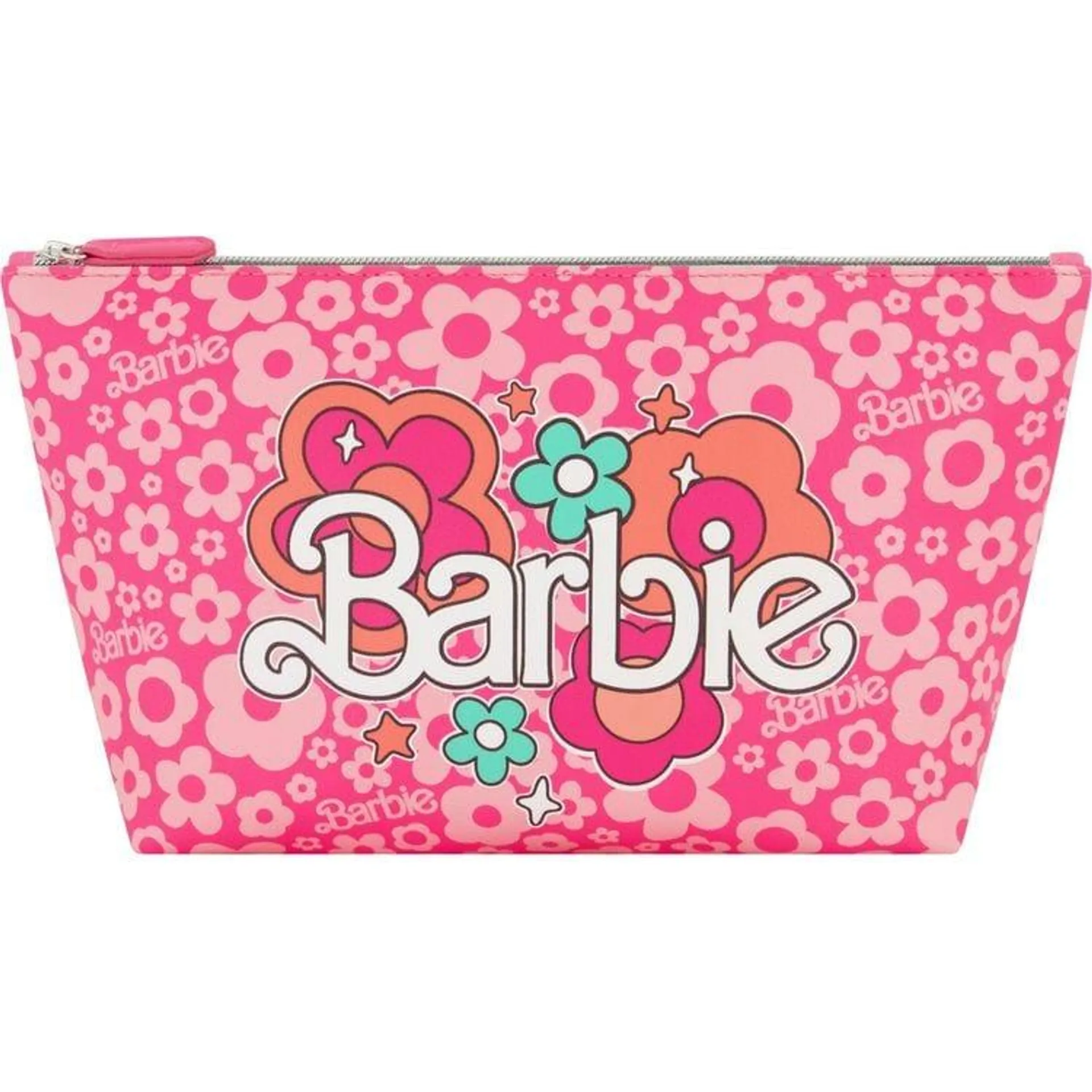 Barbie Large Trapezoid Cosmetic Bag - Pink Floral